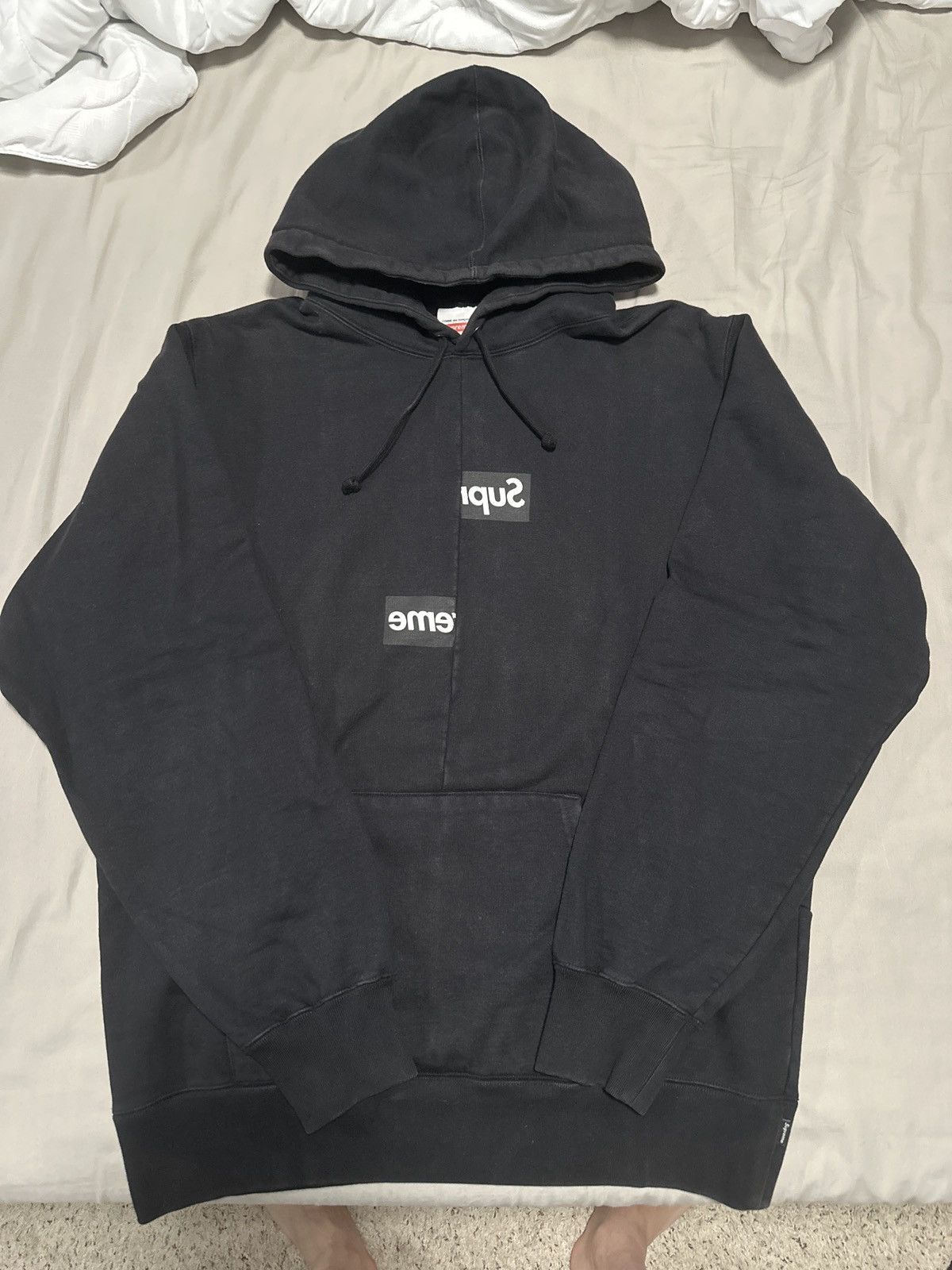 Supreme Supreme comme des garcons split box logo hoodie Grailed