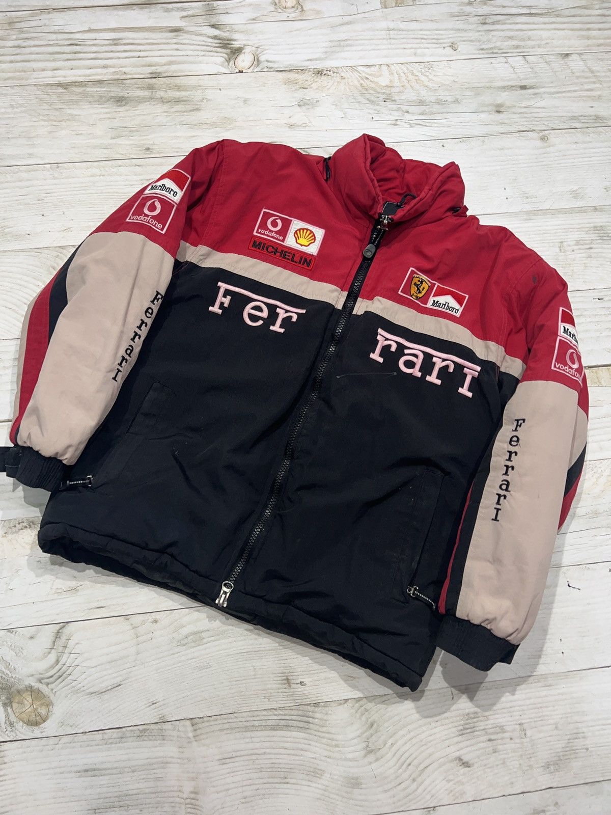 image of Vintage Ferrari Marlboro Michael Schumacher Jacket 90's Y2K in Red, Men's (Size Small)