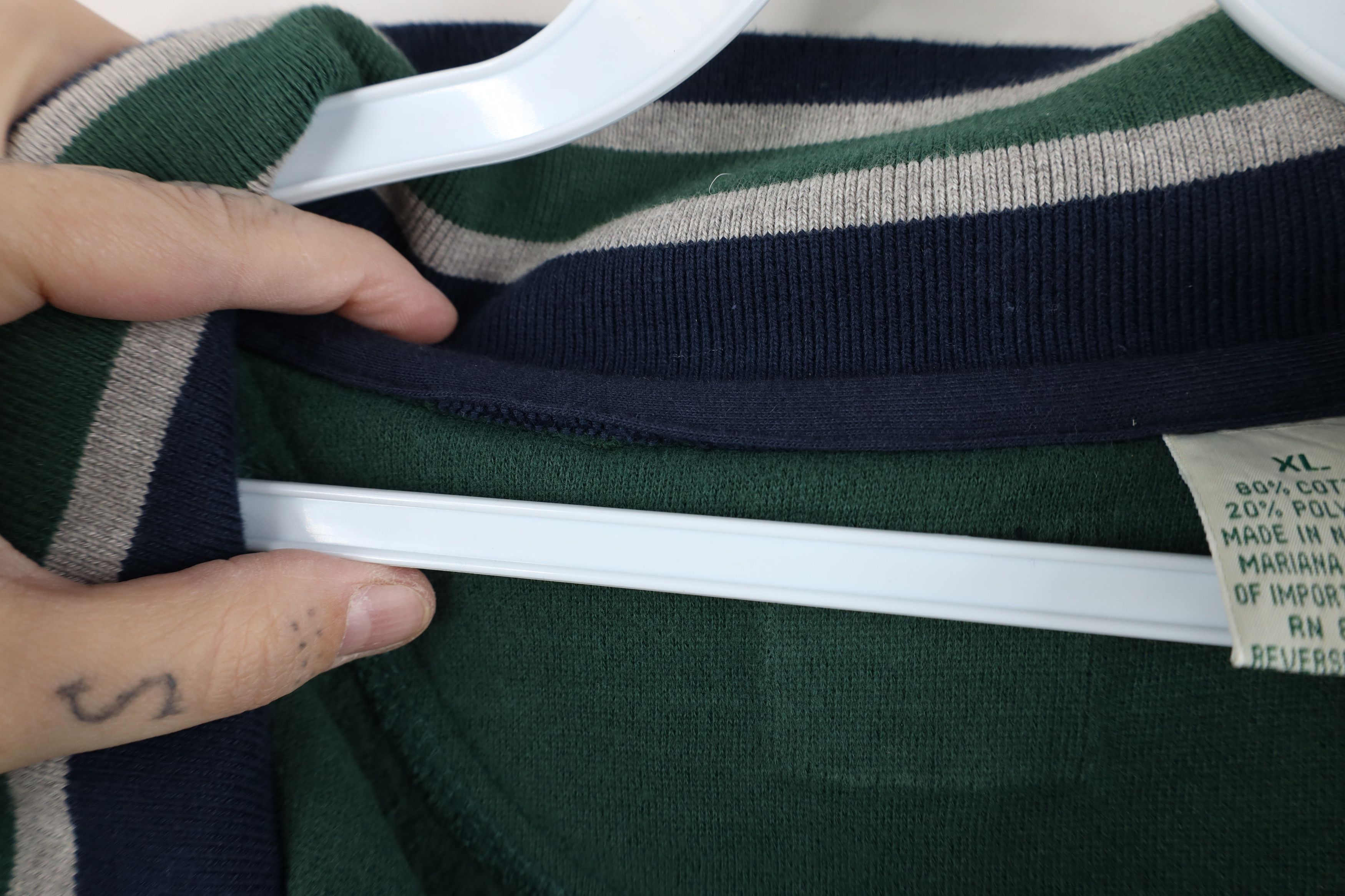 Vintage Vintage 90s Streetwear Block Heavyweight Half Zip Sweatshirt Size US XL / EU 56 / 4 - 5 Thumbnail