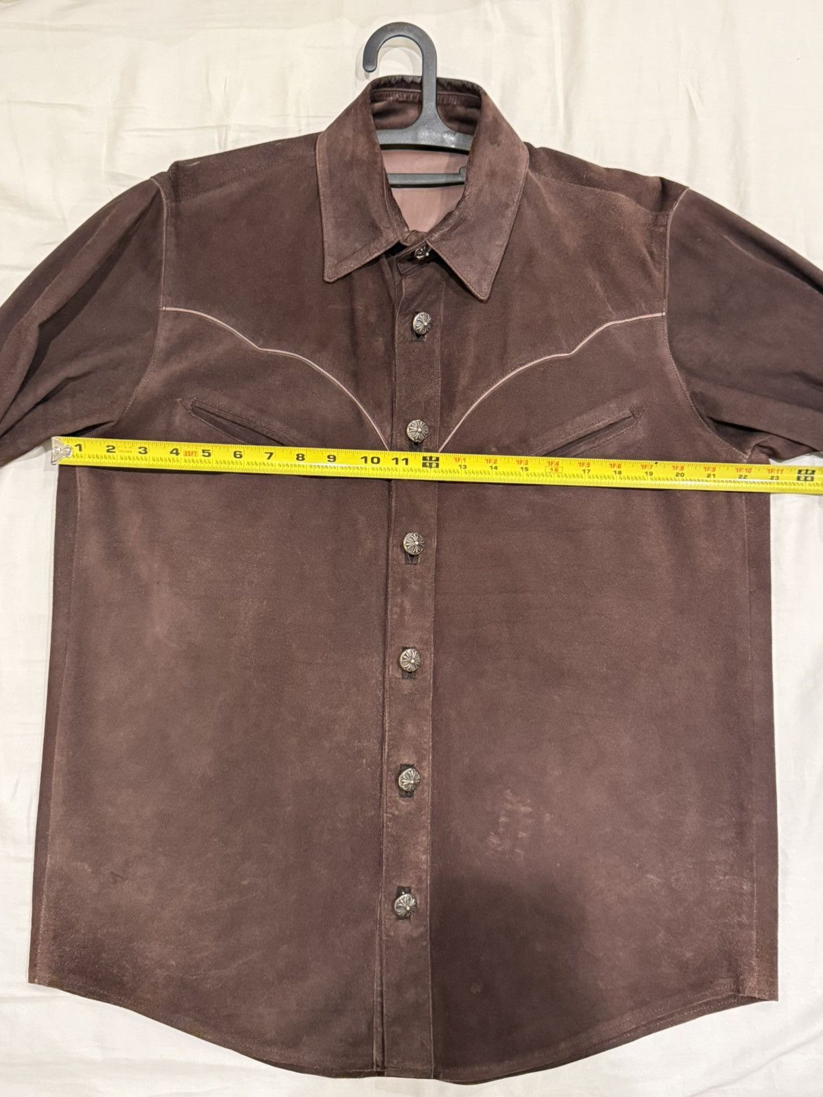 Chrome Hearts Chrome Hearts suede button up shirt / jacket Size US M / EU 48-50 / 2 - 11 Thumbnail