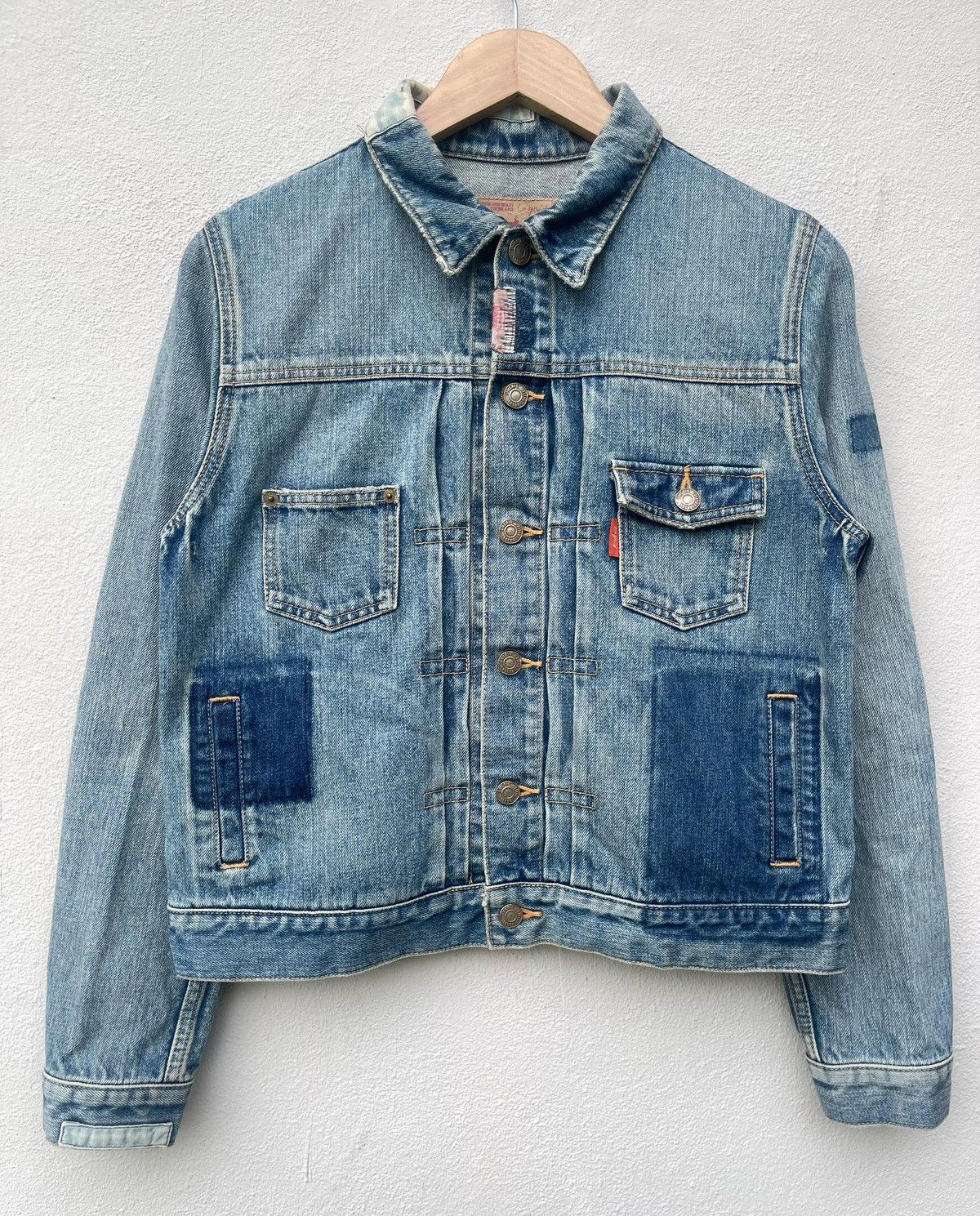 If Six Was Nine × Japanese Brand × Le Grande Bleu (L.G.B.) Ungrid Type-1 Trucker Boro Style Denim Jacket Size US M / EU 48-50 / 2 - 1 Thumbnail