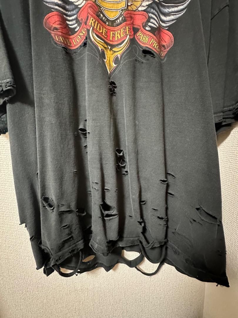 Harley Davidson × Vintage Vintage Trashed Harley Davidson Shirt Size US XL / EU 56 / 4 - 4 Thumbnail
