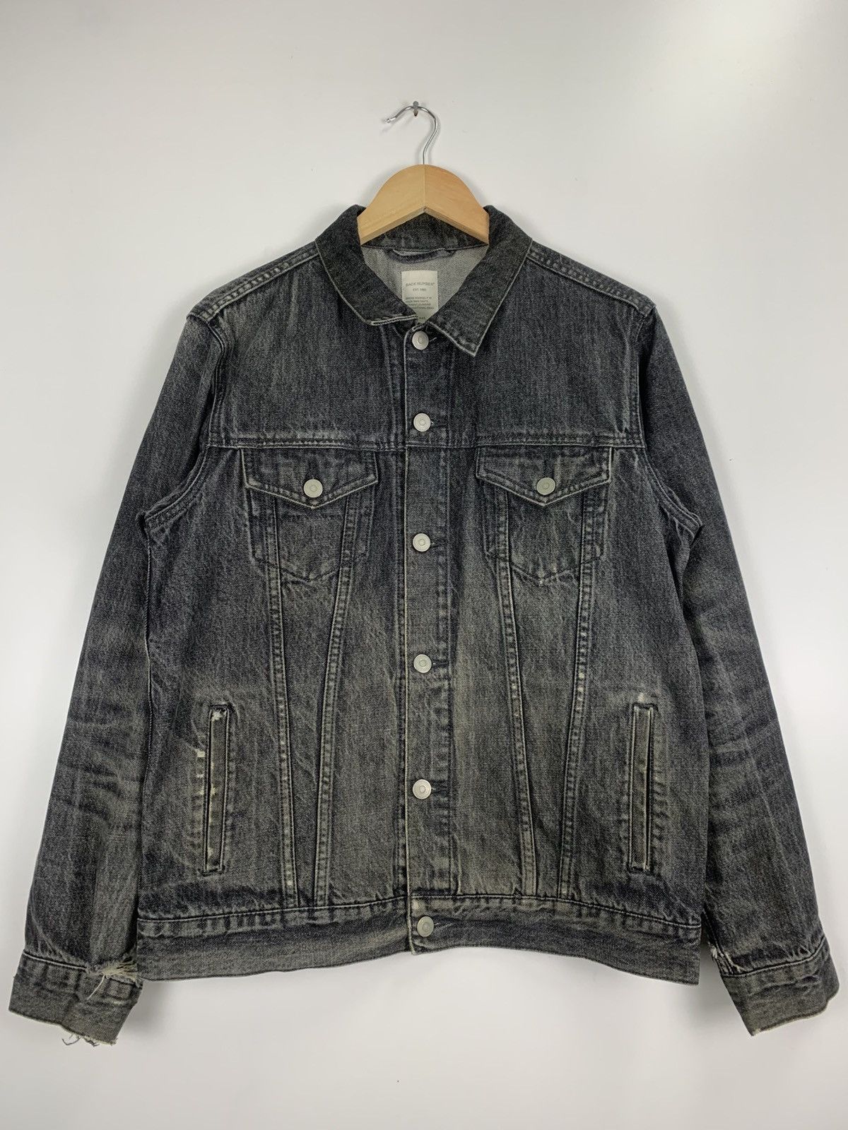 Japanese Brand Vintage Black Number Denim Jacket Size US L / EU 52-54 / 3 - 3 Thumbnail