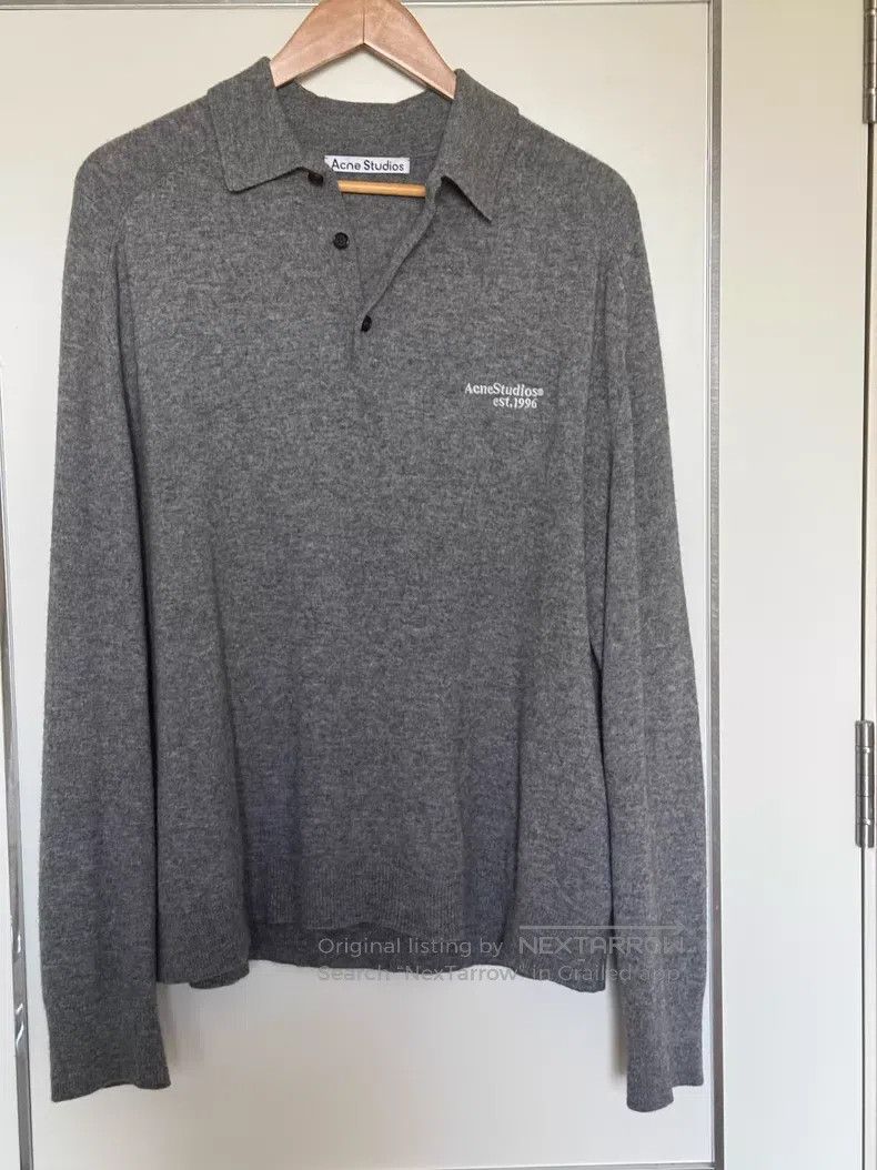 Acne Studios Acne Studios Wool long-sleeve polo shirt, gray Size S / US 4 / IT 40 - 2 Thumbnail