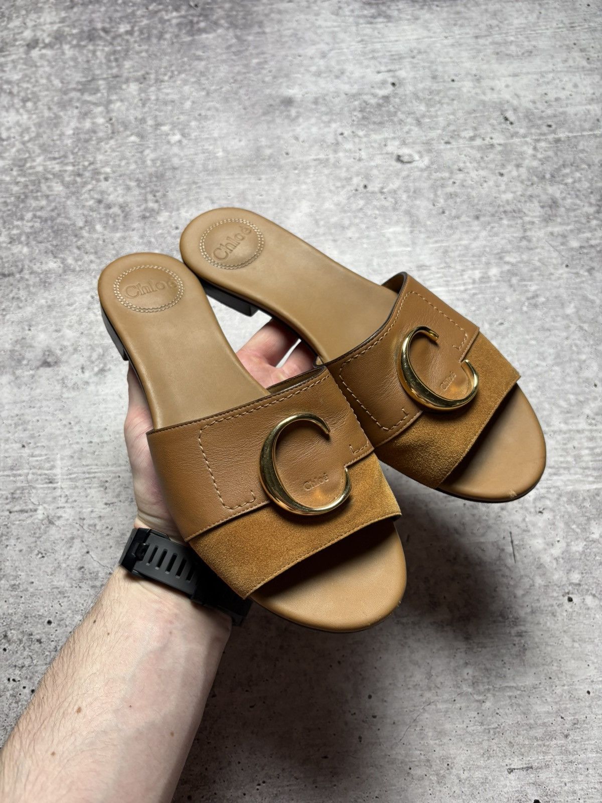 Chloe Chloe Luxury Metal Logo Sandals Size US 9 / IT 39 - 1 Thumbnail
