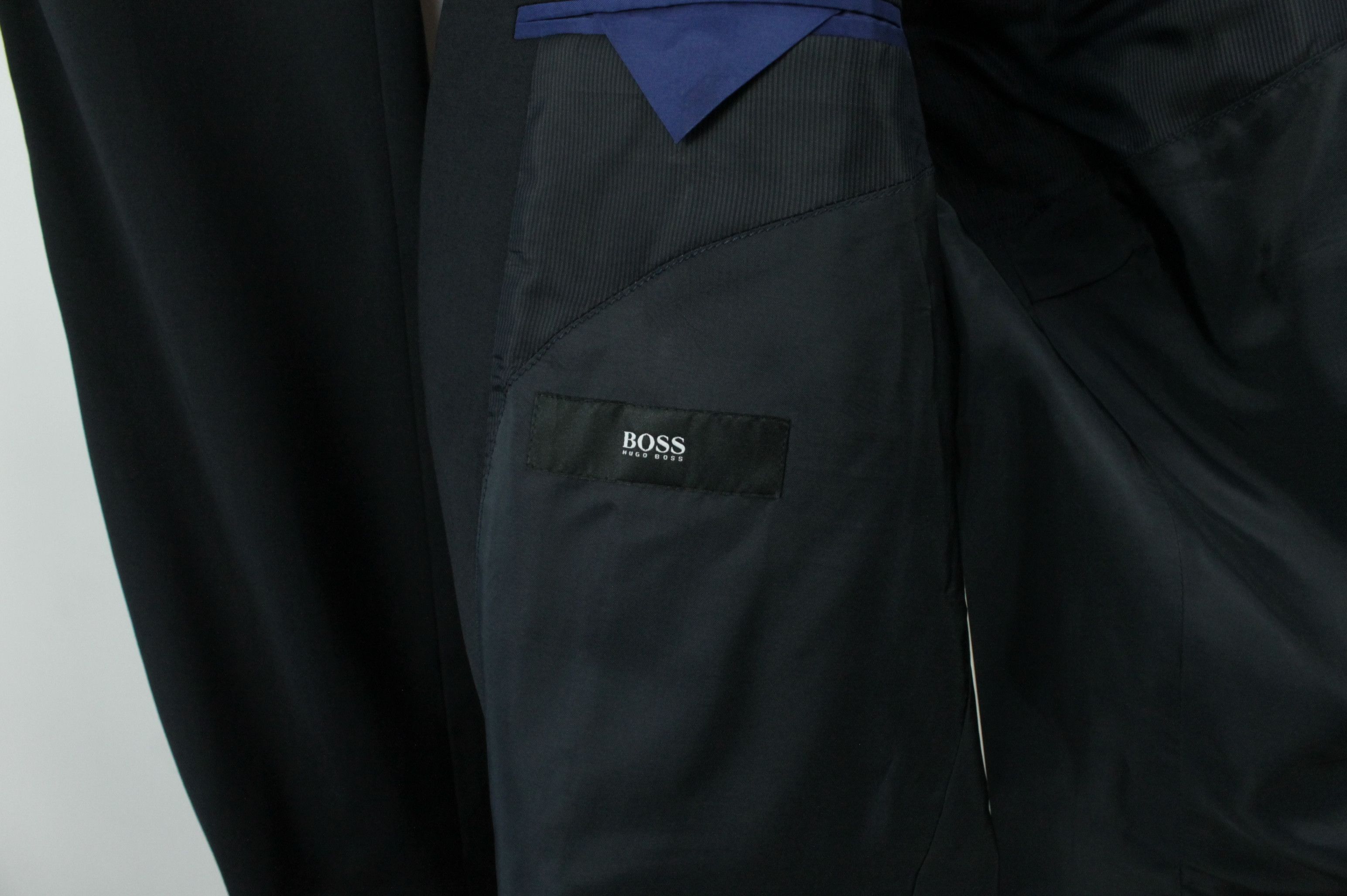 Hugo Boss Hugo Boss Huge/Genius Slim Fit Black Wool Suit Men's Size 44L - 7 Thumbnail