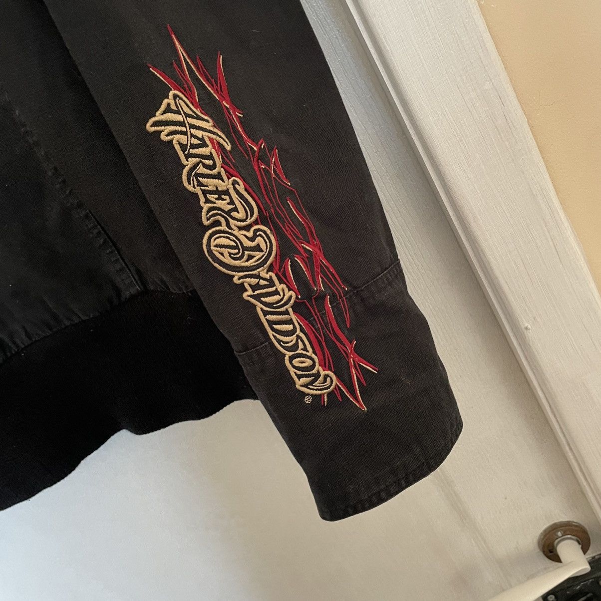 Harley Davidson × Vintage Women Harley Davidson Vintage bomber Jacket fire moto cycle Size XL / US 12-14 / IT 48-50 - 4 Thumbnail