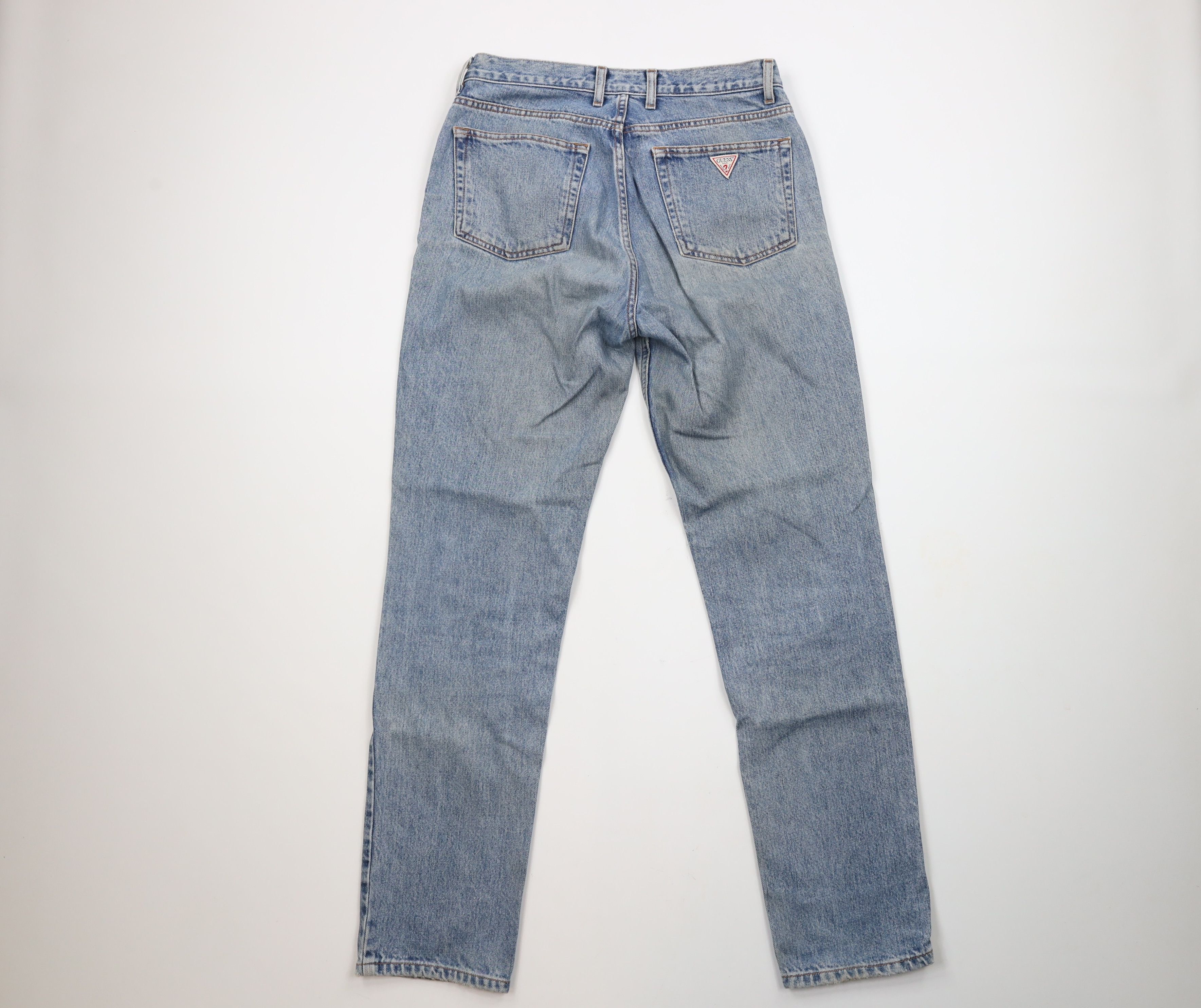 Guess × Vintage Vintage 90s Guess Jeans Narrow Leg Denim Jeans Blue Cotton Size US 31 - 8 Thumbnail