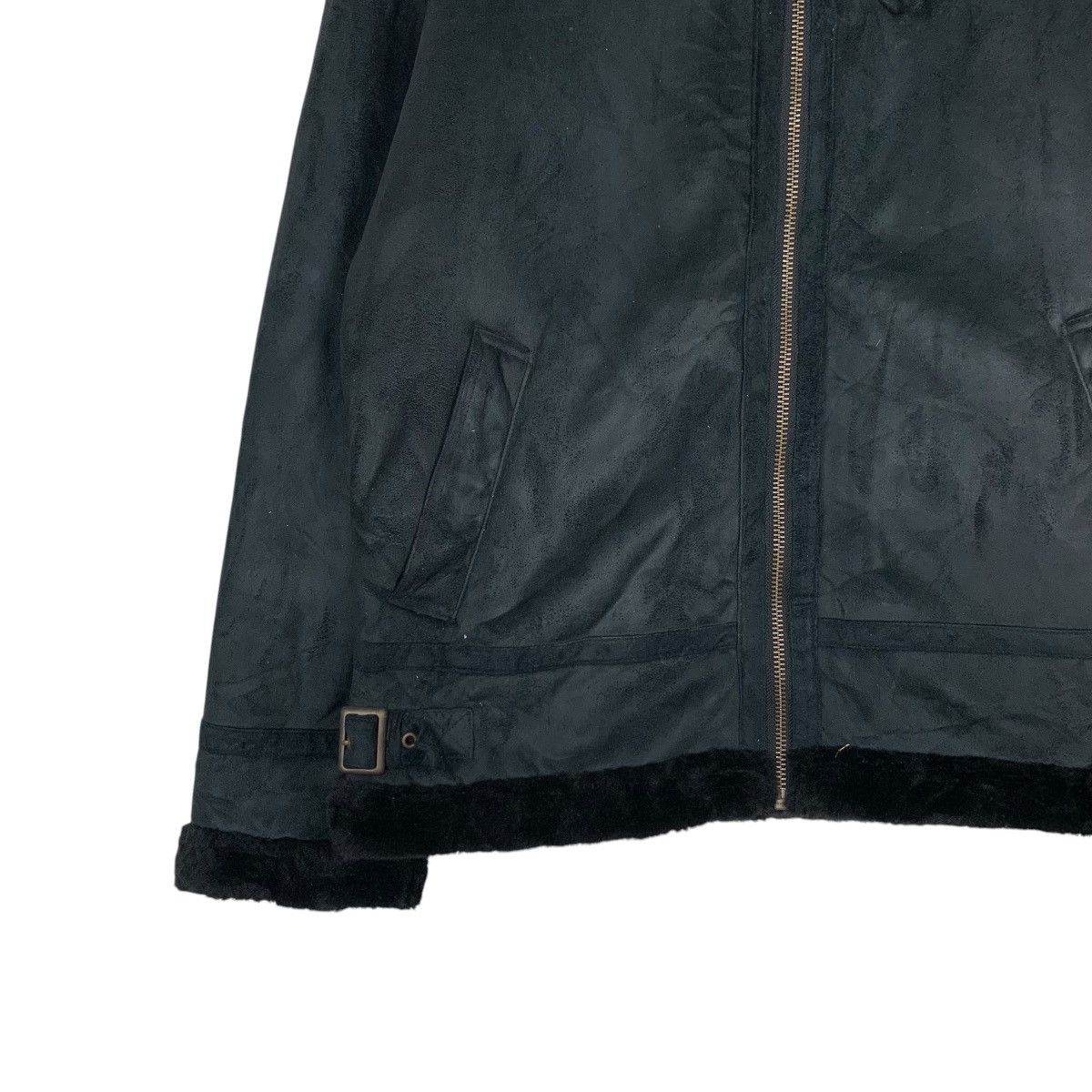 Kansai Yamamoto KANSAI JEANS Faux Fur Leather Jacket #2305-C102 Size US L / EU 52-54 / 3 - 3 Thumbnail