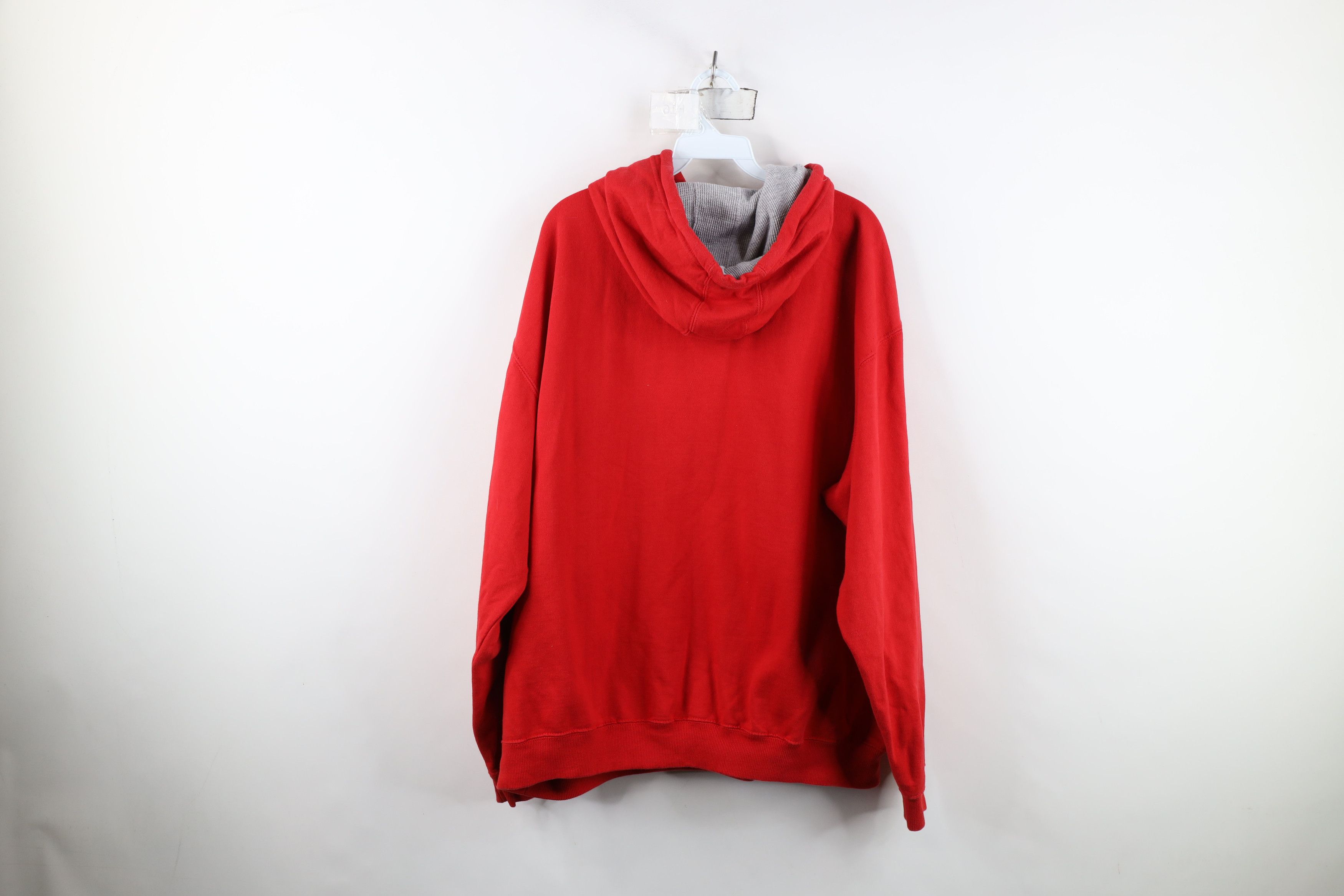 Vintage Vintage 90s Y2K Blank Heavyweight Hoodie Sweatshirt Red Size US XXL / EU 58 / 5 - 12 Thumbnail