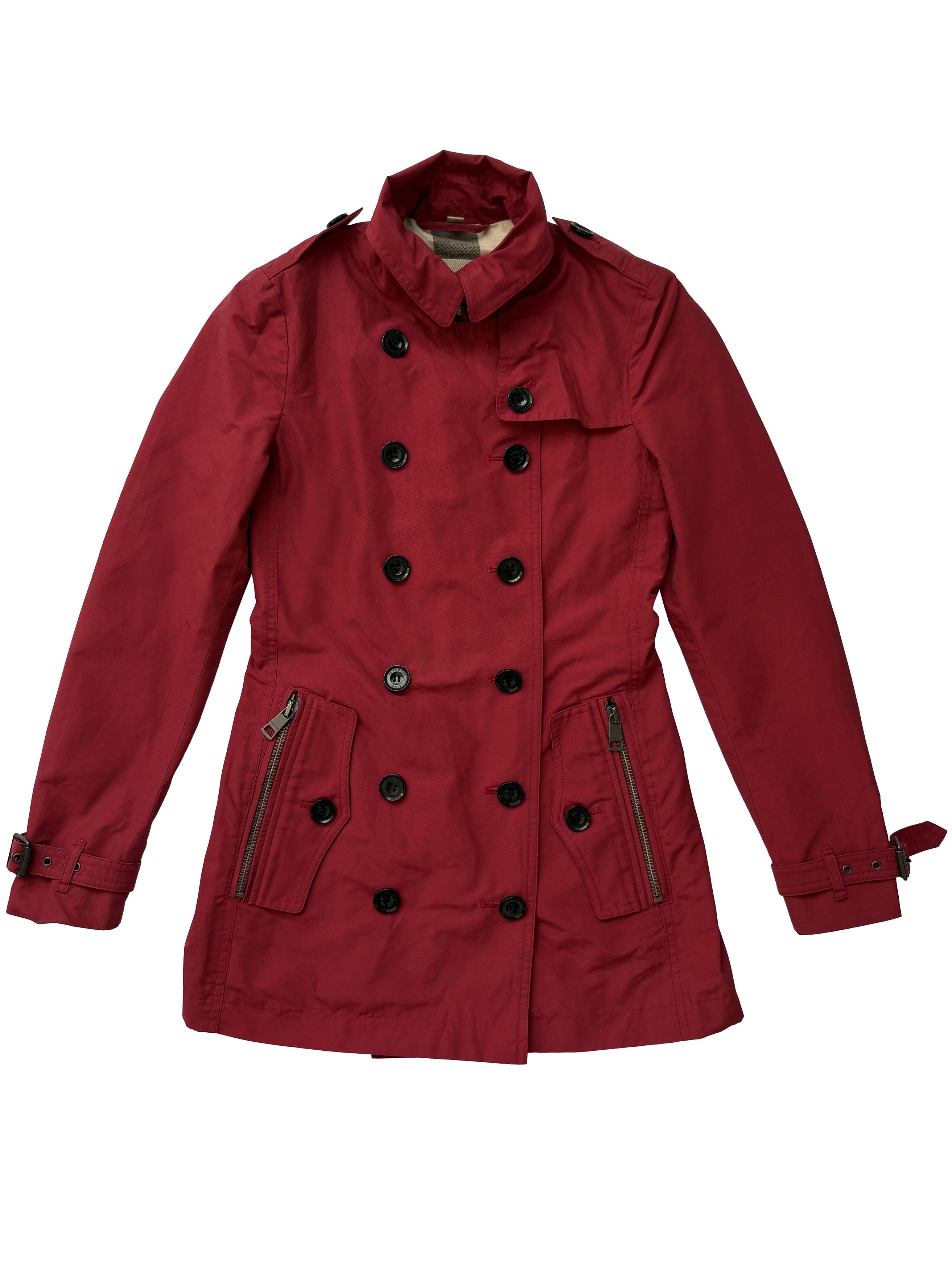 Burberry ⚡️QUICK SALE⚡️2015 Burberry SAMPLE Red Short Trench Coat Size XS / US 0-2 / IT 36-38 - 2 Thumbnail