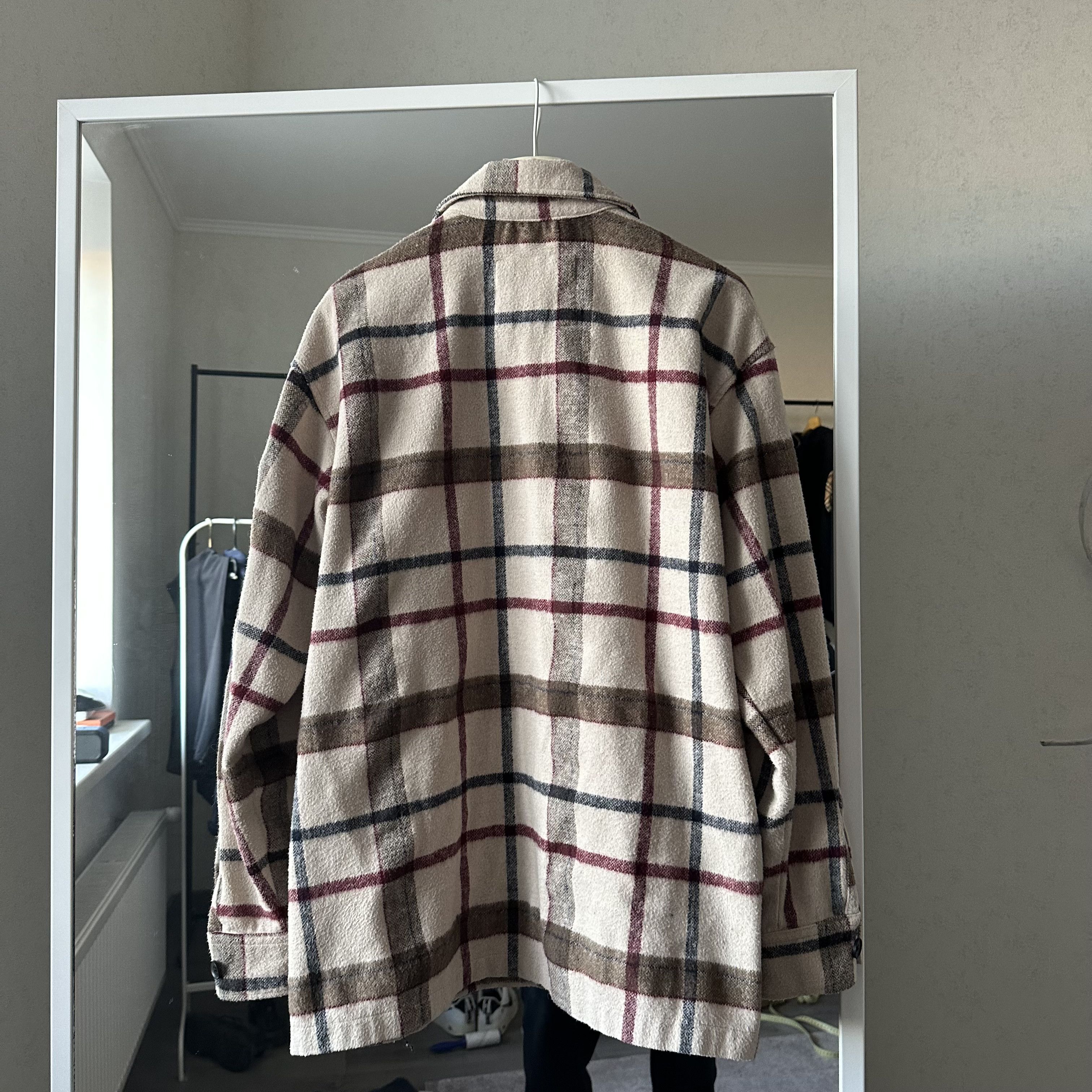 Japanese Brand Scamm Vintage Flannel Shirt Light Avant Garde Beige Jacket Size US M / EU 48-50 / 2 - 6 Thumbnail