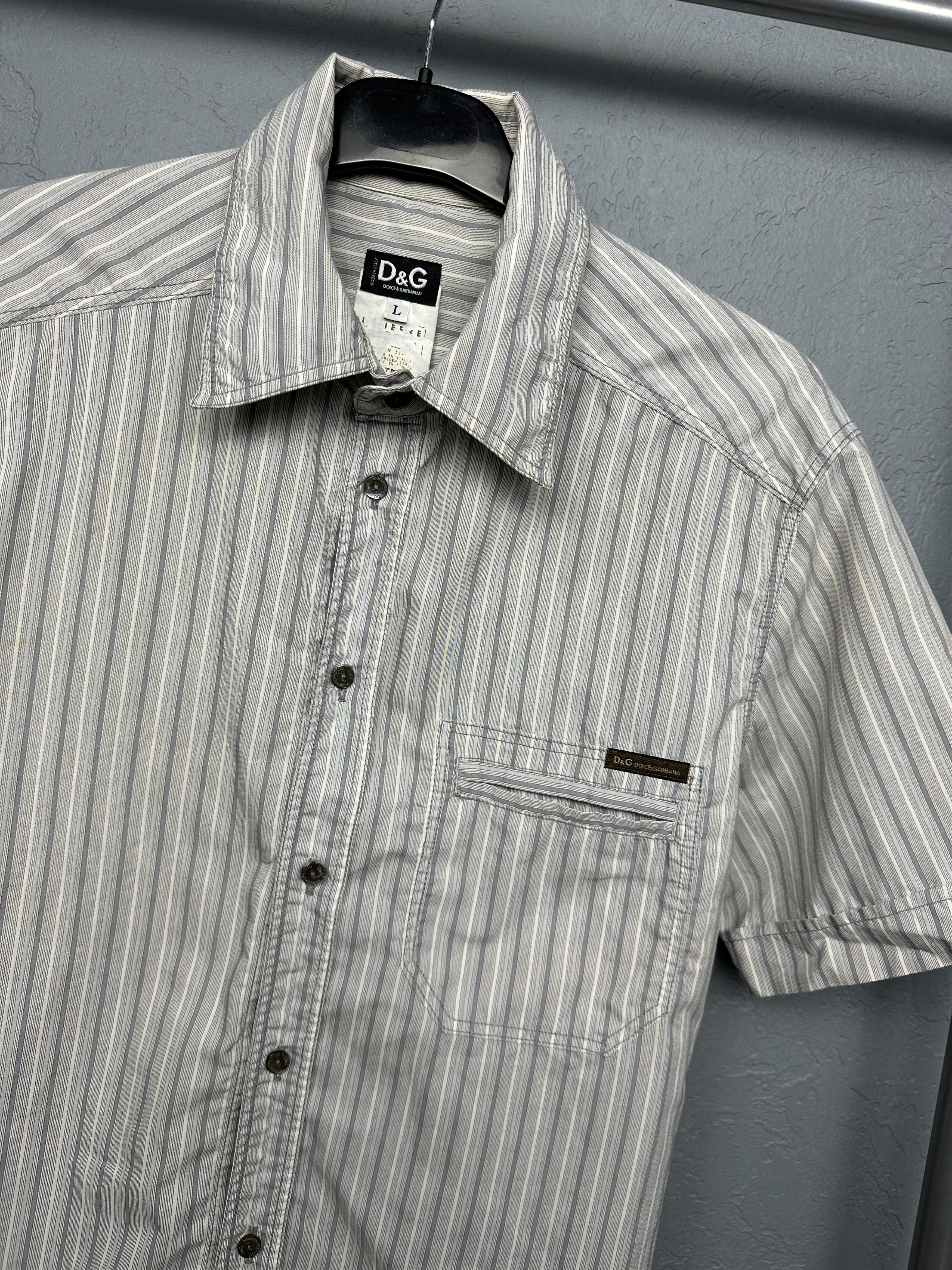 Dolce & Gabbana Dolce & Gabbana Vintage Mens Short Sleeve Striped Shirt Size US L / EU 52-54 / 3 - 2 Thumbnail