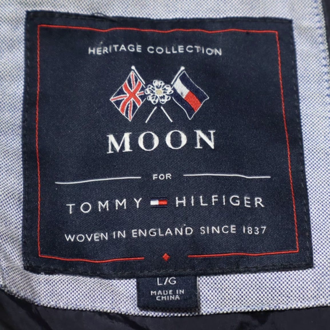 Tommy Hilfiger Tommy Hilfiger x Abraham Moon Waxed Tweed Plaid Mock Long Sleeve Jacket Navy Men's L Shirt Size US L / EU 52-54 / 3 - 5 Thumbnail