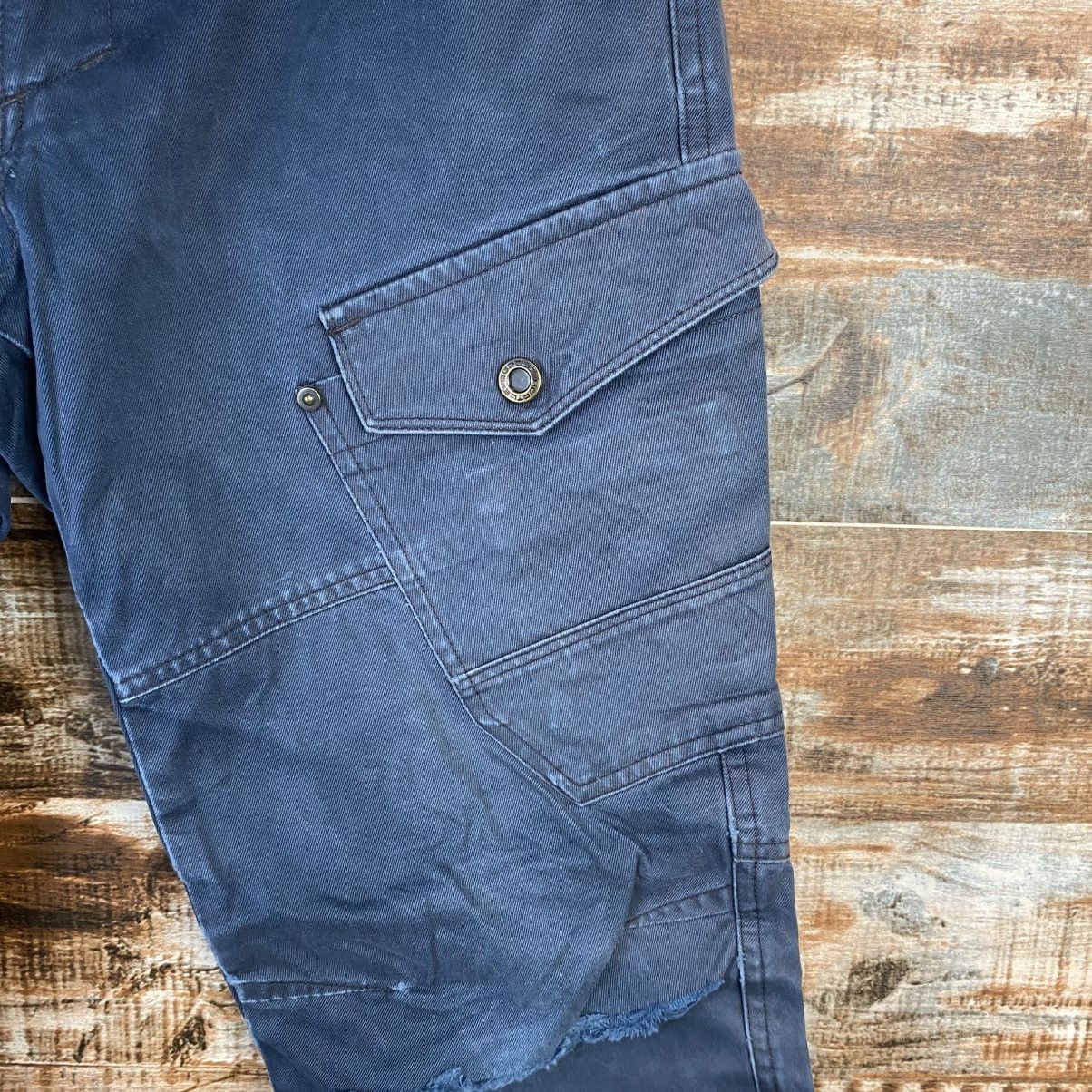 Japanese Brand DL Burtle Dark Blue Cargo Multipocket Pants #C944 Size US 27 - 9 Thumbnail
