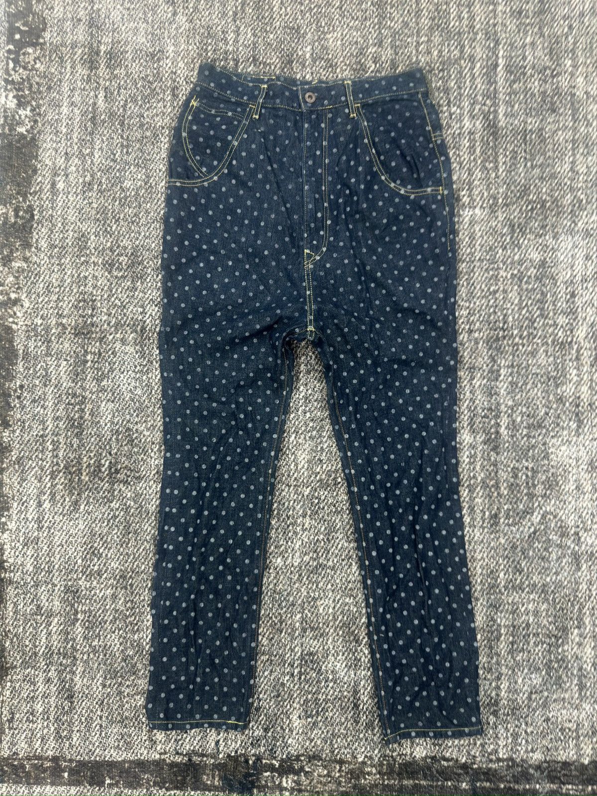 If Six Was Nine × Kapital × Kapital Kountry Polkadot Cropped Denim Pant By Kapital Size US 29 - 1 Thumbnail
