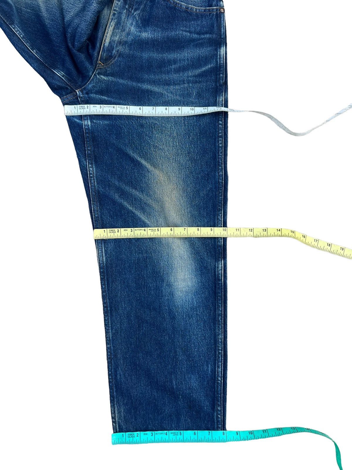 Comme des Garcons Homme Archive 80s CDGH Fade Mud Dirty Denim Baggy Jeans Size US 29 - 4 Thumbnail