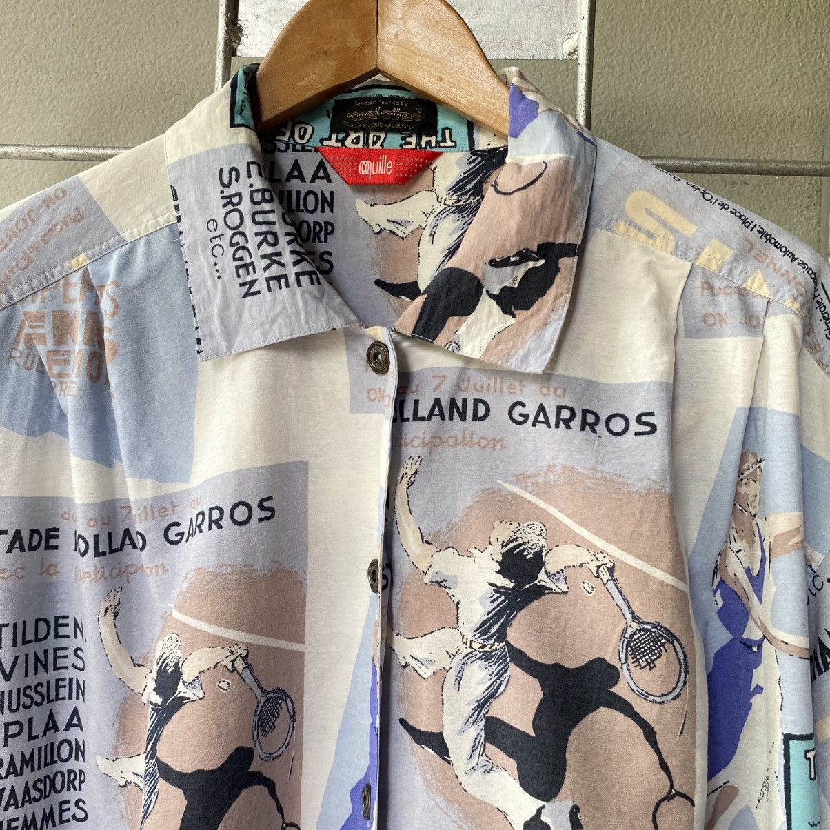 Japanese Brand Jose Allen Coquille Tennis Print Shirt Size US L / EU 52-54 / 3 - 3 Thumbnail