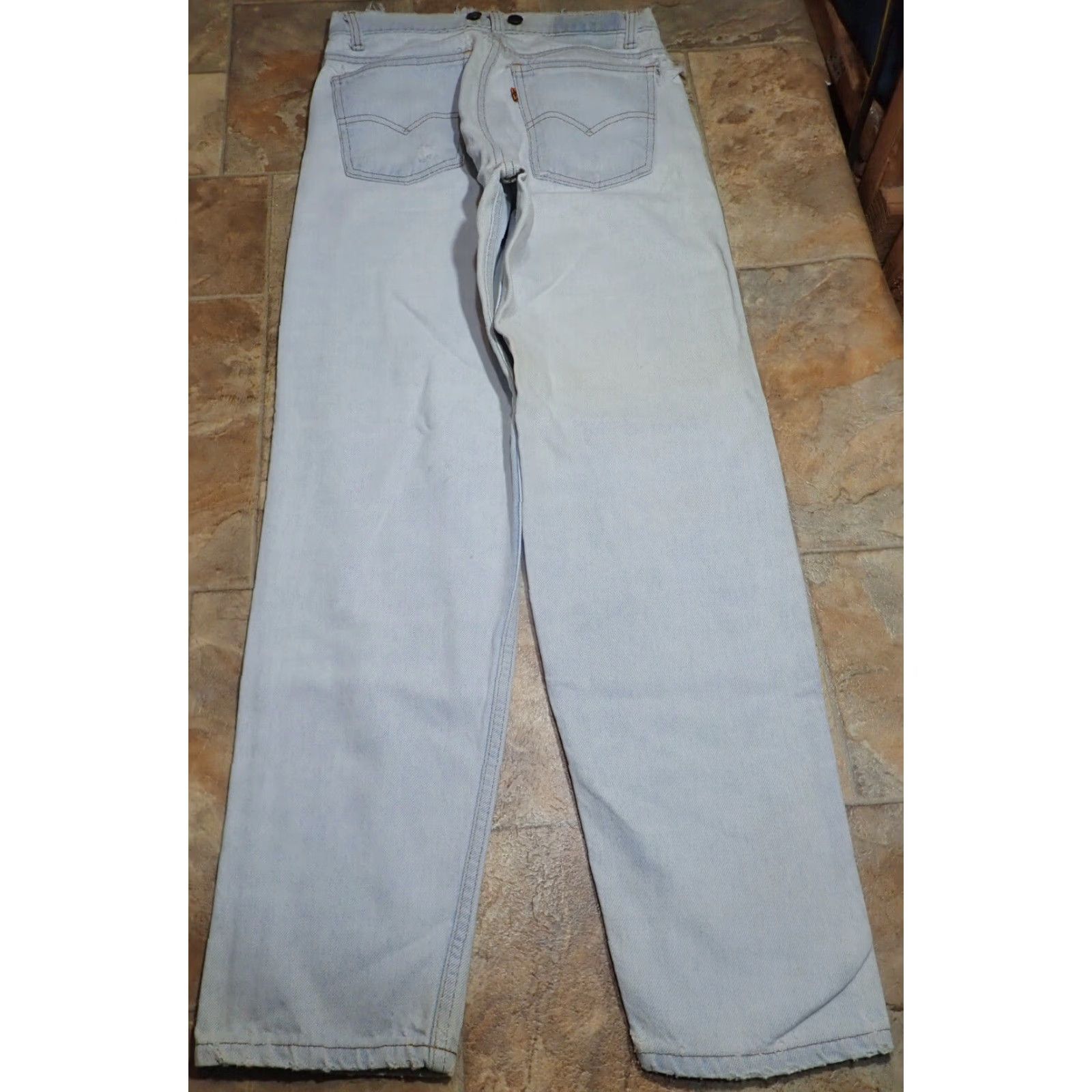 Levi's Vintage Levi's Orange Tab Mid Rise Relaxed Fit Jeans 29x29 Light Distressed Denim Men USA 80s Festival Grunge Hipster Logo Western Size US 29 - 3 Thumbnail