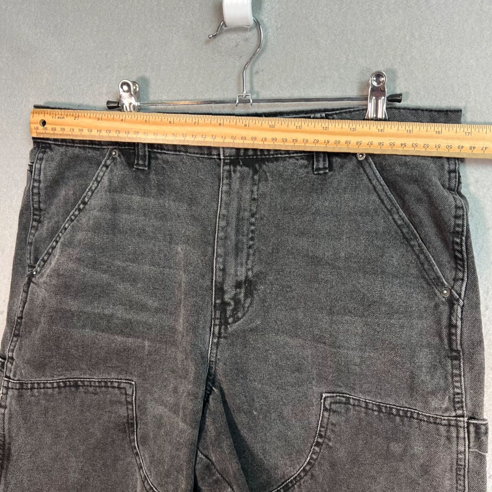 Vintage VINTAGE Ardene Women's Denim Shorts Size 13 High Rise Black Frayed Hem Cut-Off Summer Casual Size 34" / US 12 / IT 48 - 5 Thumbnail