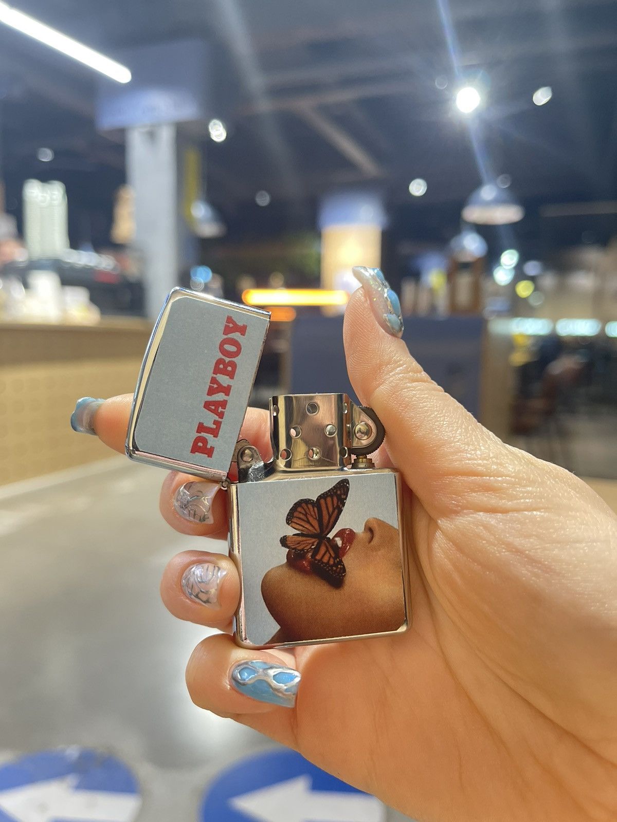 Japanese Brand × Playboy × Vintage Playboy 00s blue Butterfly lighter Y2K style Size ONE SIZE - 1 Thumbnail