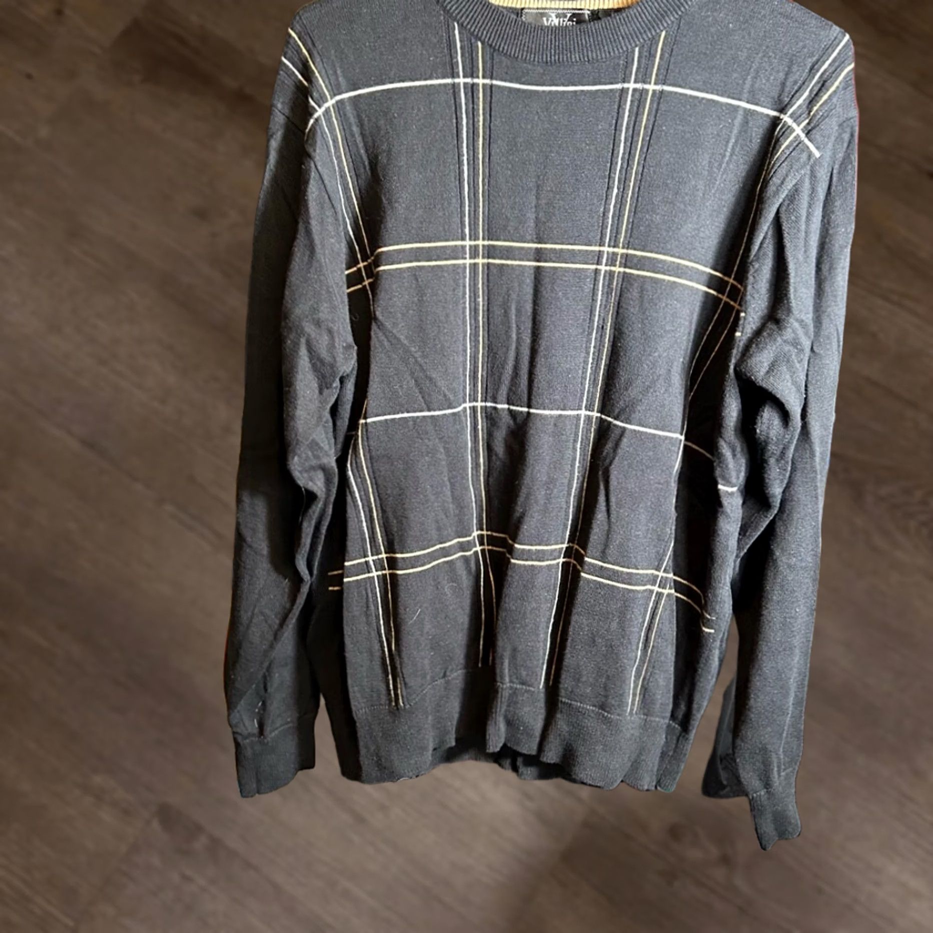 Vintage Villini Sweater Mens Large Black Merino Wool Blend Argyle Pullover Size US L / EU 52-54 / 3 - 1 Thumbnail