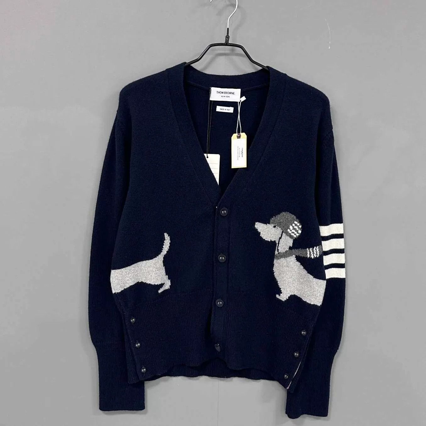 Thom Browne Thom Browne Navy Dog Pattern Knit Cardigan Size 4 New Size US XL / EU 56 / 4 - 1 Thumbnail