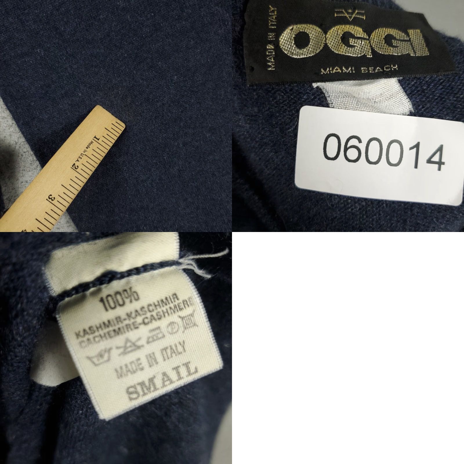 Vintage OGGI Cashmere Sweater Mens Small Blue Crew Neck Pullover Regular Fit Size US S / EU 44-46 / 1 - 8 Thumbnail