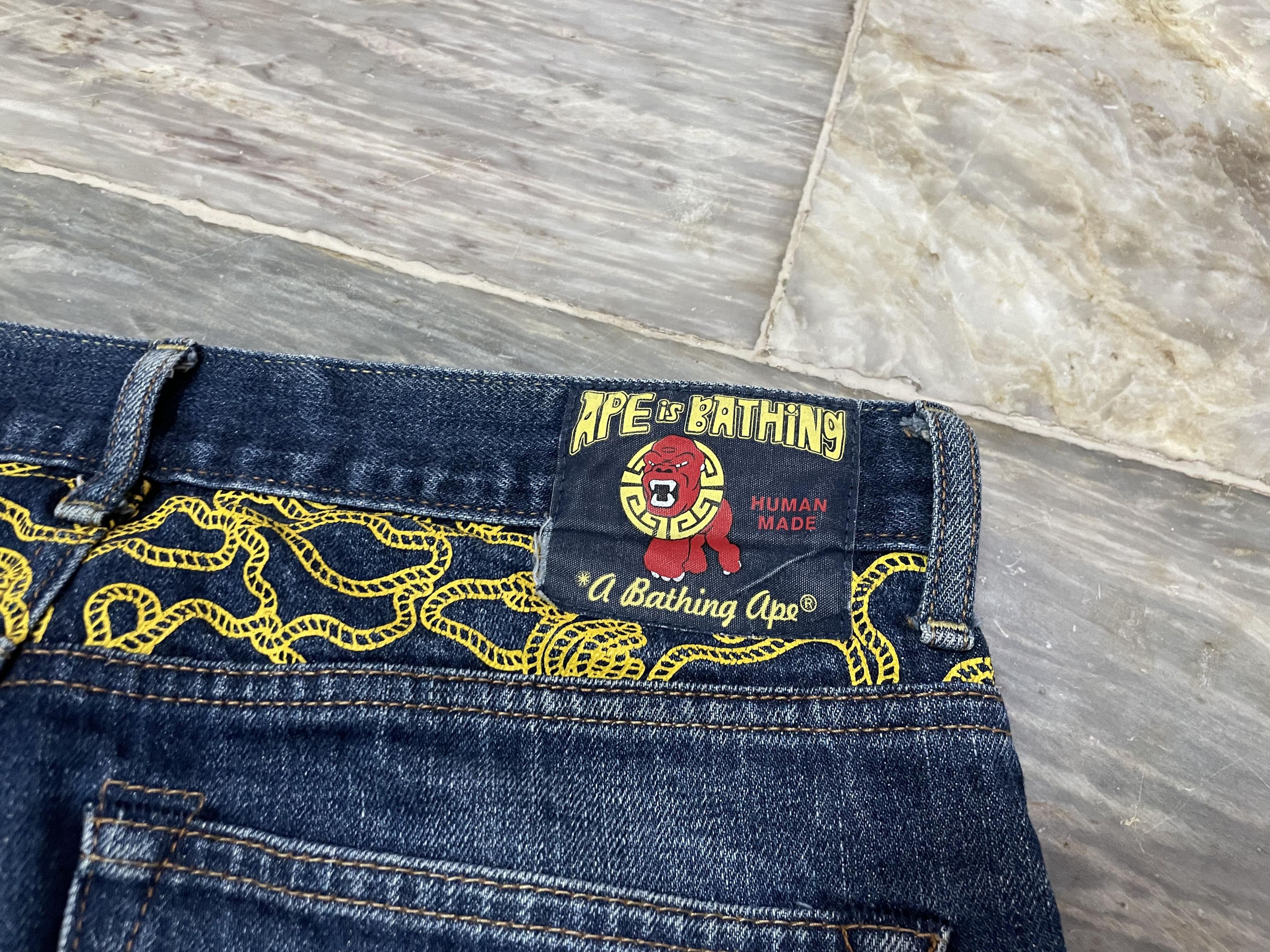 Bape Bape Tapered Jeans - Selvedge - Gold Rope Camo Patter Print Size US 32 / EU 48 - 4 Thumbnail