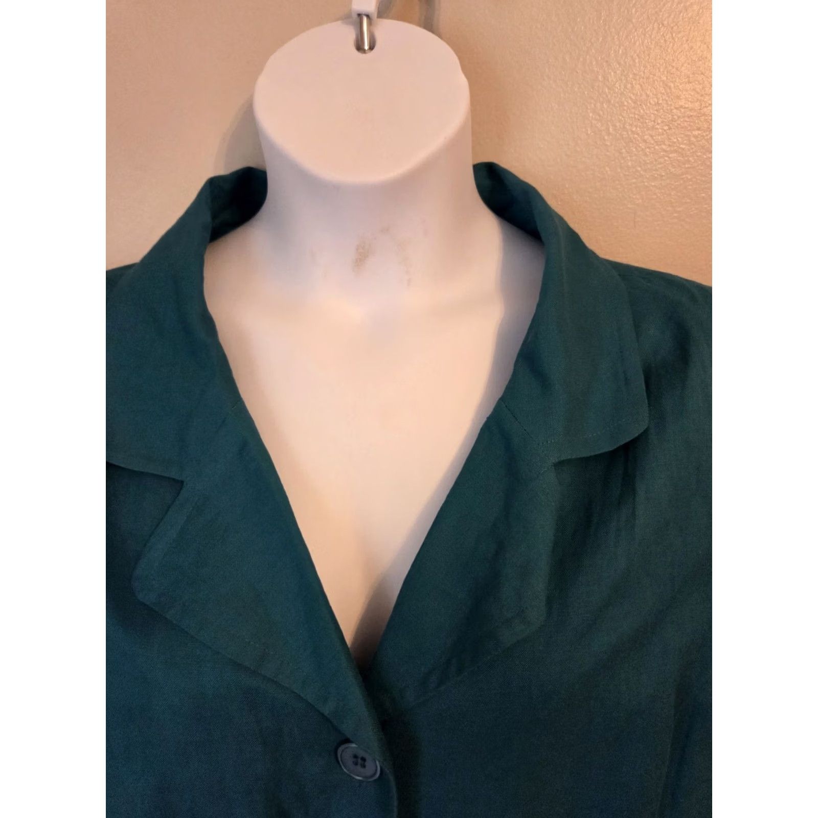 Vintage VINTAGE JG Hook Teal Linen Blend Blazer Jacket 32W Plus Womens Size XXS / US 00 / IT 34 - 2 Thumbnail