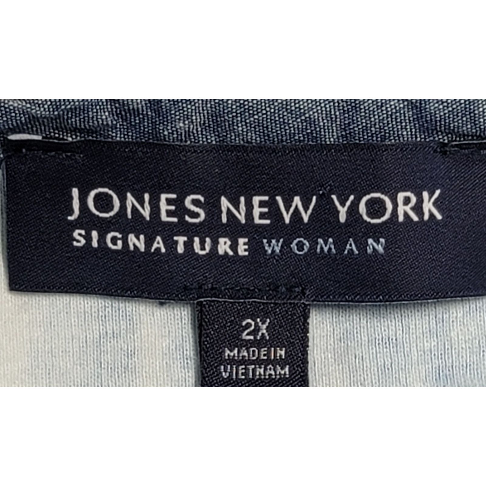 Jones New York Jones New York Signature Woman Blue White Abstract Top 2X Size XXL / US 16-18 / IT 52-54 - 3 Thumbnail