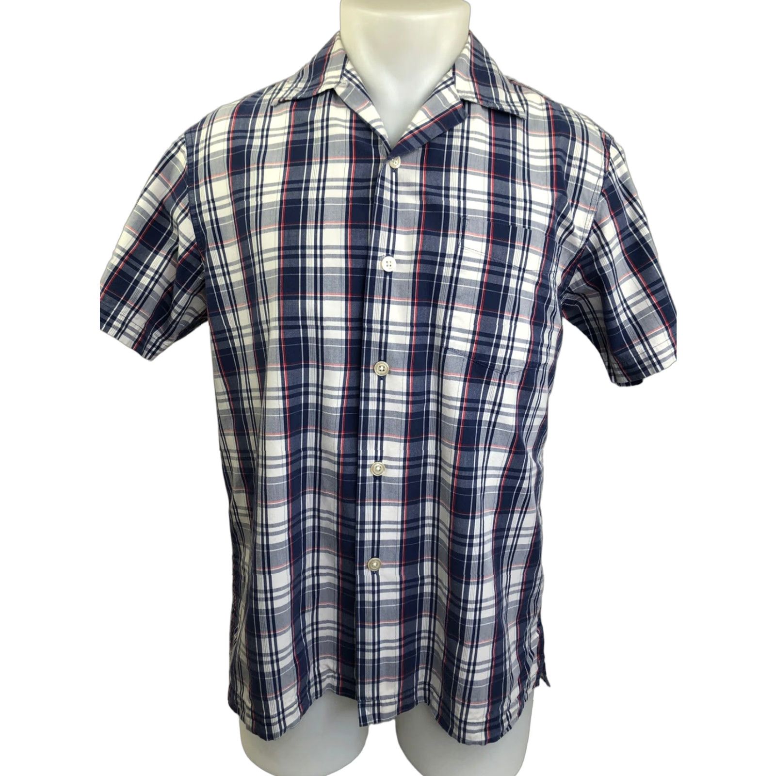 Lucky Brand Lucky Brand Shirt Mens Small Plaid USA Blue/Red/White Button-Up Short Sleeve Small Shamrock Styled in USA Shirt Size US S / EU 44-46 / 1 - 1 Thumbnail