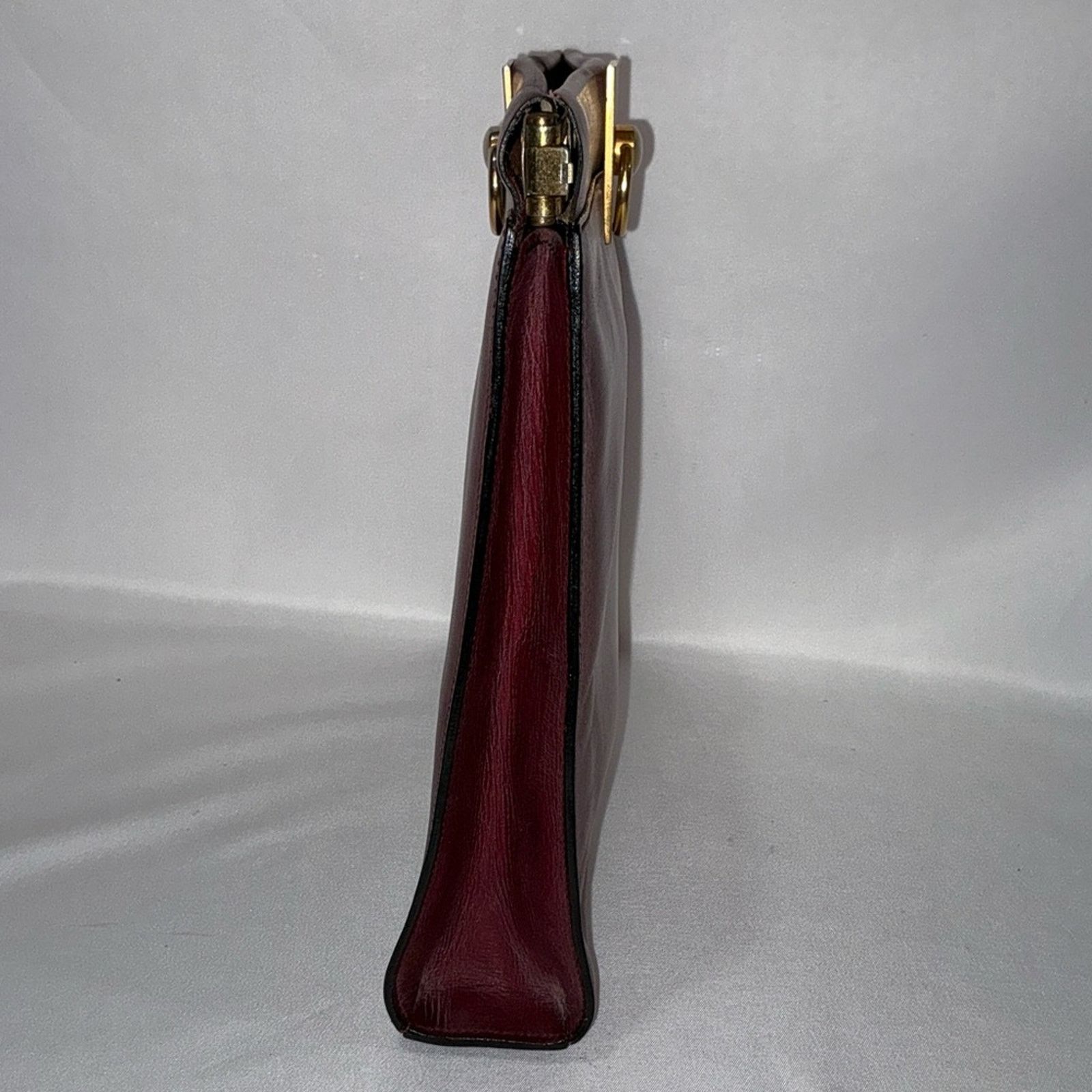 Celine Vintage Celine Dep Red Burgundy Leather Clutch Frame closure Size ONE SIZE - 7 Thumbnail