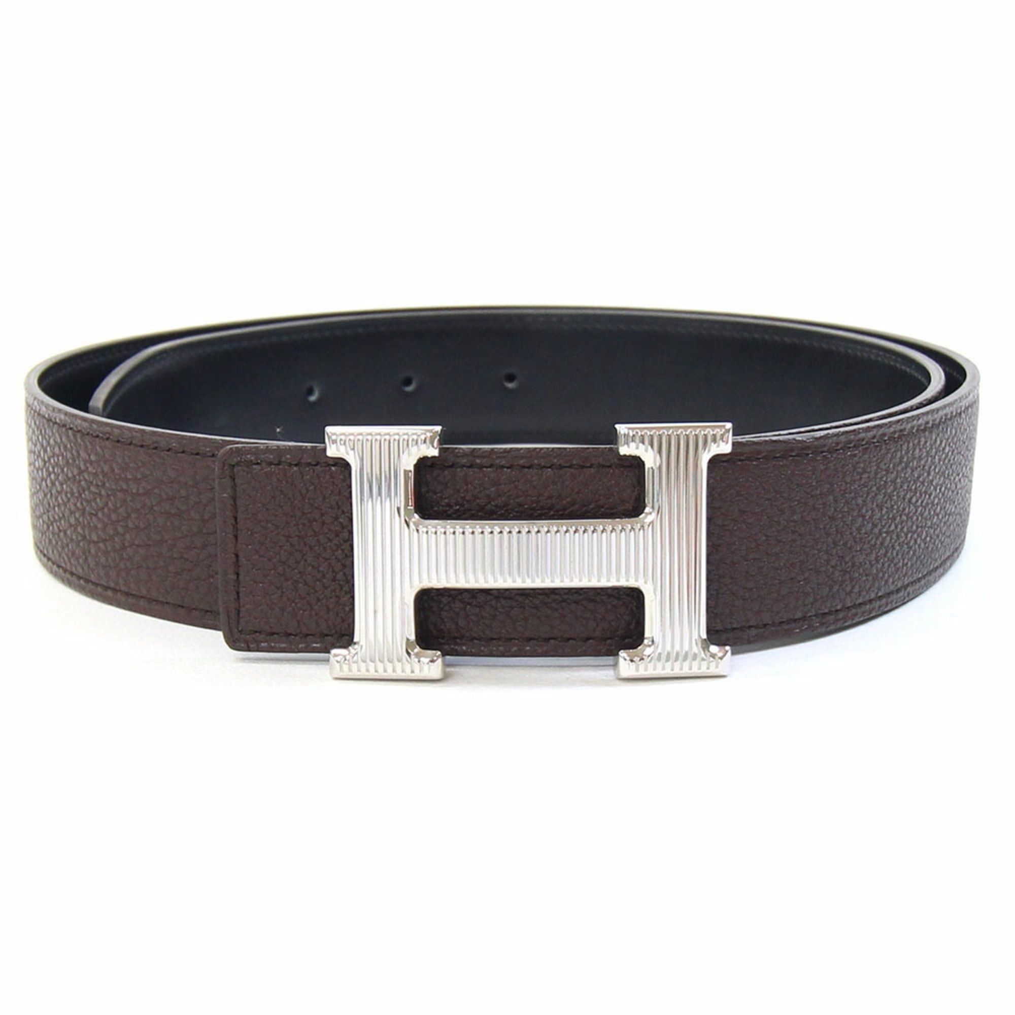 Hermes Hermes Square Buckle Belt Black Camel Brown Waist  display picture 1