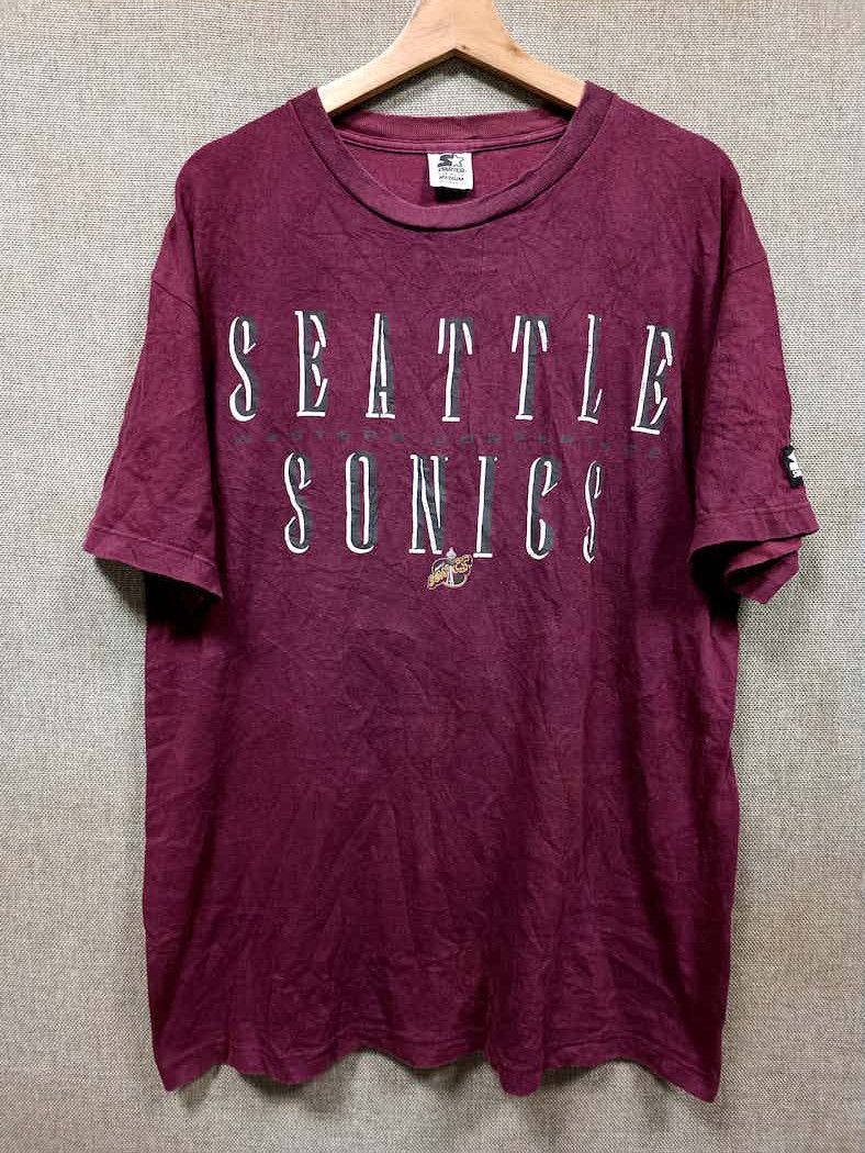 Starter vintage 90s t shirt starter nba seattle sonic Size US L / EU 52-54 / 3 - 1 Thumbnail