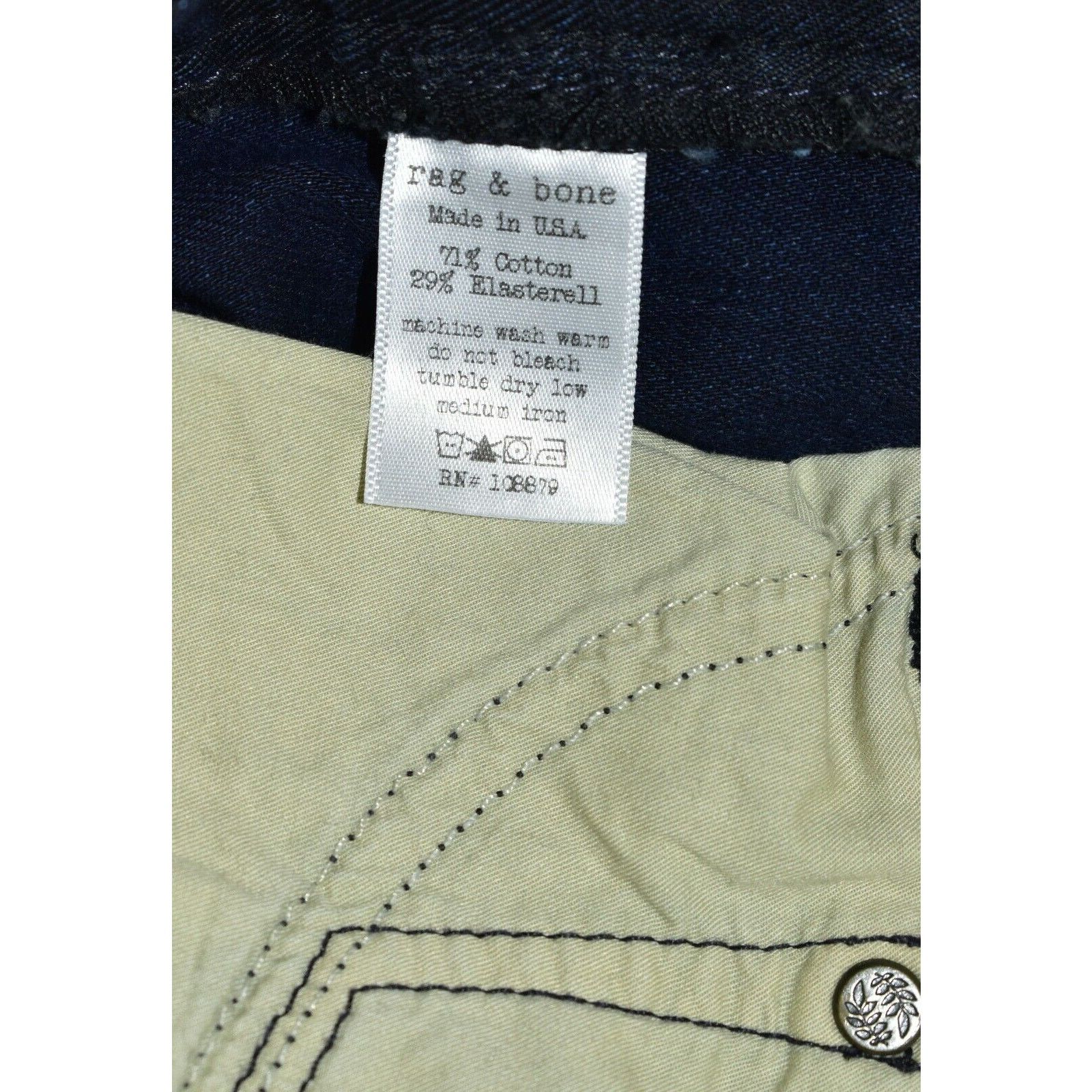 Rag & Bone RAG & BONE Hand Made Slim Skinny Stretch Jeans Size 26 $198 Size 26" / US 2 / IT 38 - 7 Thumbnail