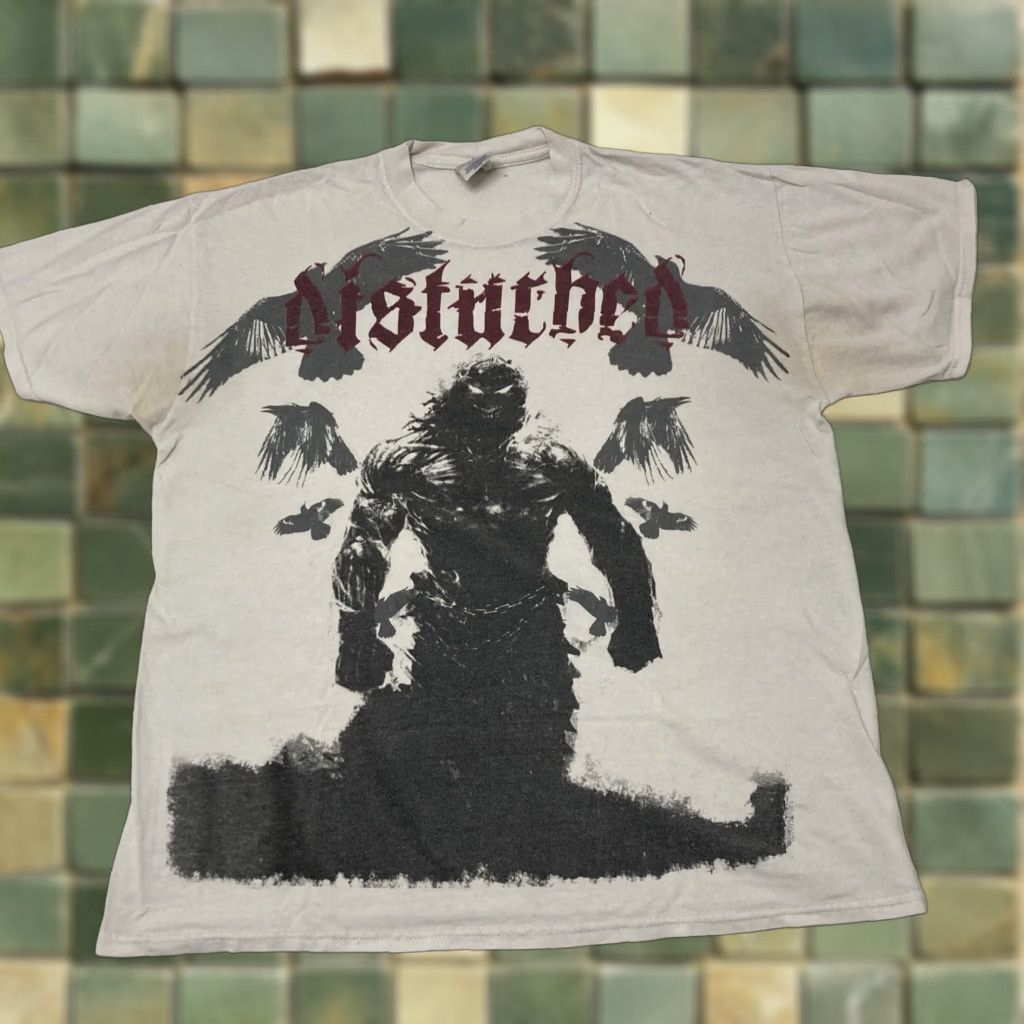 Jerzees JERZEES T-Shirt Disturbed Tour Full Print White Men L Large 2008 Size US L / EU 52-54 / 3 - 1 Thumbnail