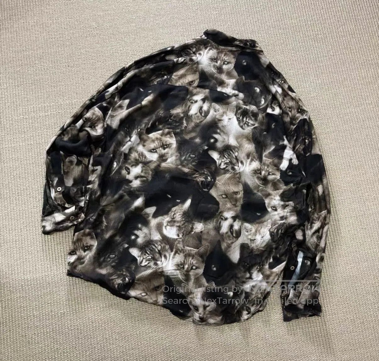 Magliano Brown Cat Print Long Sleeve Button. Size US S / EU 44-46 / 1 - 4 Thumbnail