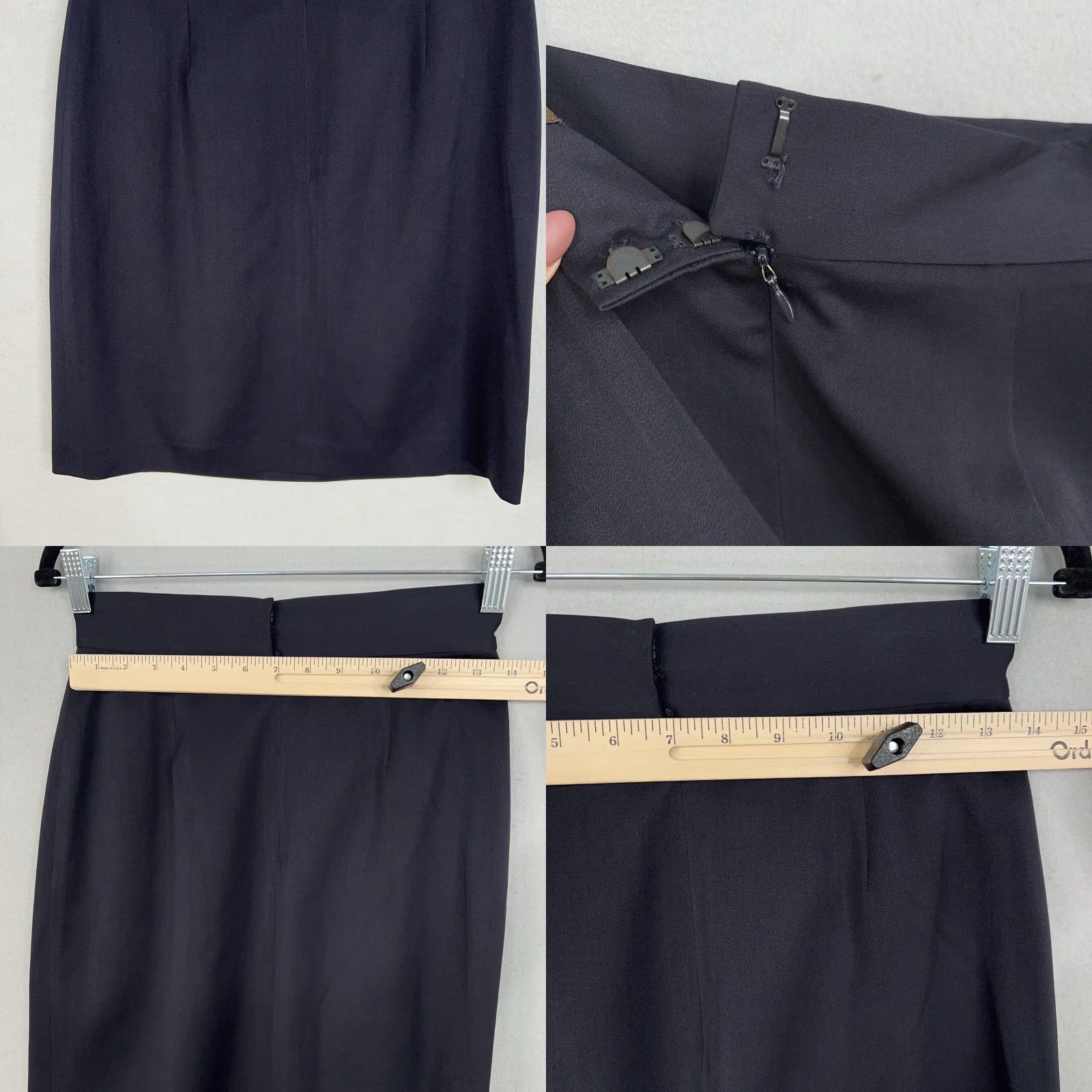 J.Crew J.Crew Skirt Womens 6 Navy Italian Wool Pencil Minimal Quiet Luxury Made Italy Skirt Size 28" / US 6 / IT 42 - 8 Thumbnail