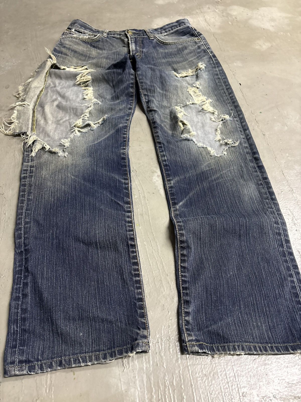 Hedi Slimane Edwin 503 Balenciaga Destroyed Rusty Wash Distressed Jeans. Size US 31 - 5 Thumbnail
