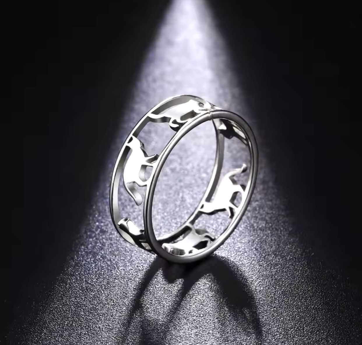 Jewelry × Vintage Hollow Walking Cats Ring Size ONE SIZE - 3 Thumbnail