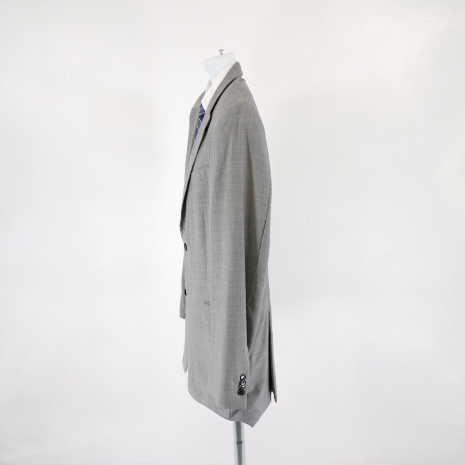 Tommy Hilfiger DAMAGED Tommy Hilfiger Wool Gray Sharkskin 42R 2 Button Blaz Size 42R - 7 Thumbnail