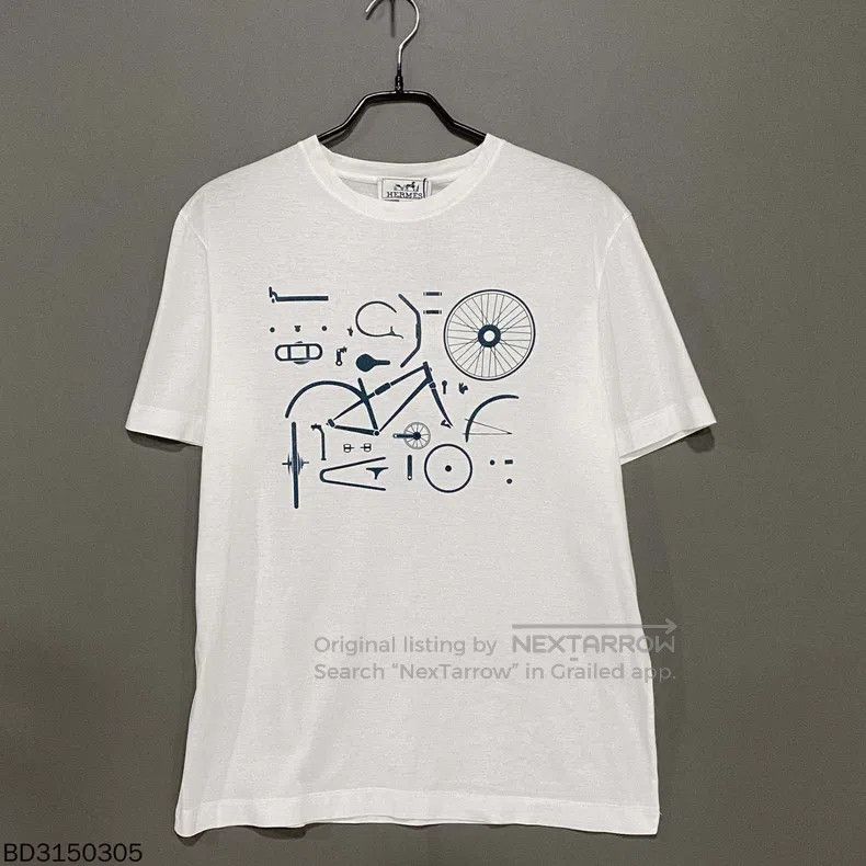 Hermes Hermes White Bicycle Short-Sleeve Size S / US 4 / IT 40 - 1 Thumbnail