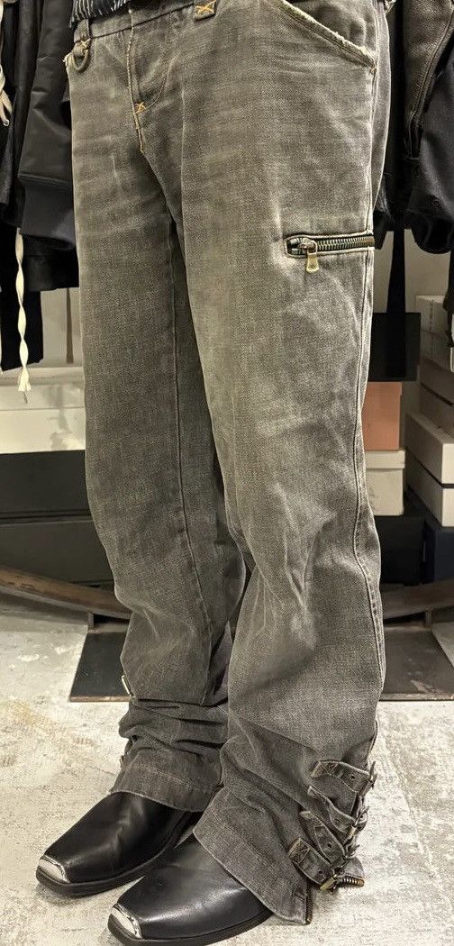 Dolce & Gabbana Dolce Gabbana denim Raw aw2002 Distressed Cargo Biker Laces Size 33" - 3 Thumbnail