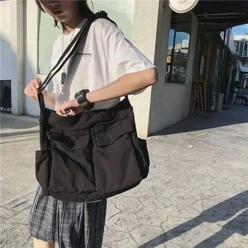 Japanese Brand Masumizu x Rumi Casual Canvas Messenger Shoulder School Bag Size ONE SIZE - 7 Thumbnail