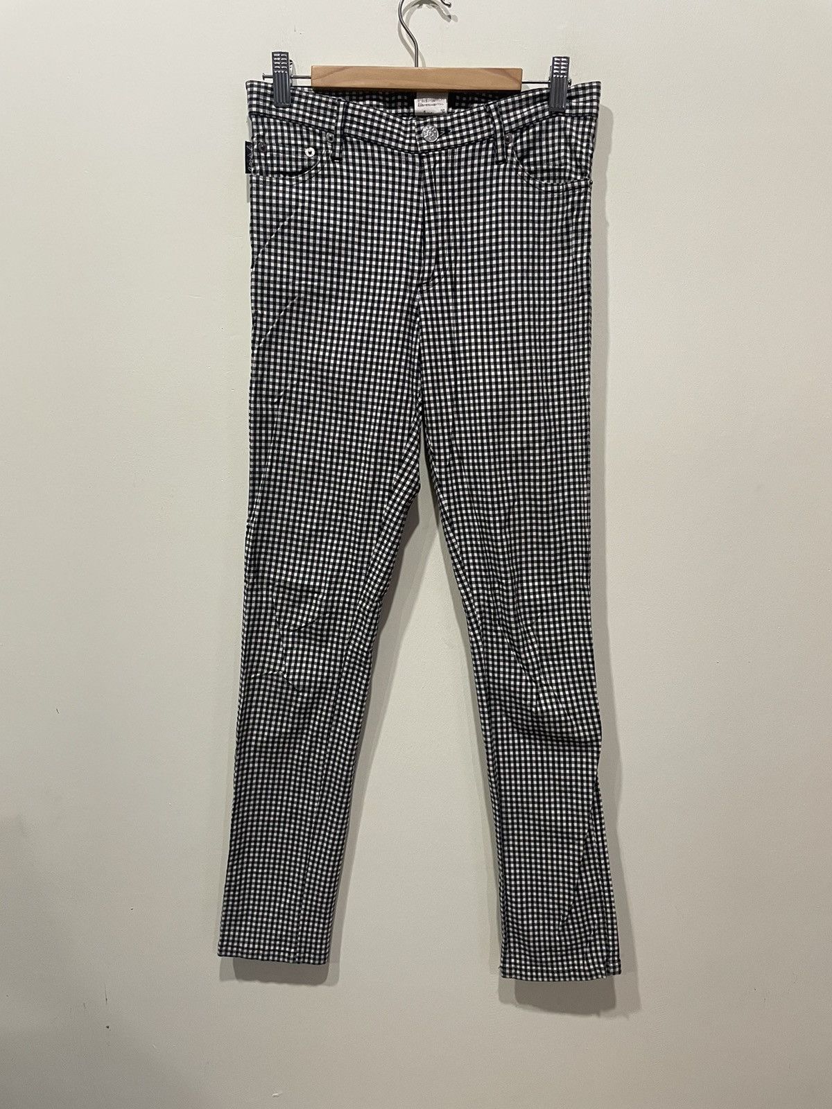 image of Agnes B. High Rise Pants in Black White, Women's (Size 28)