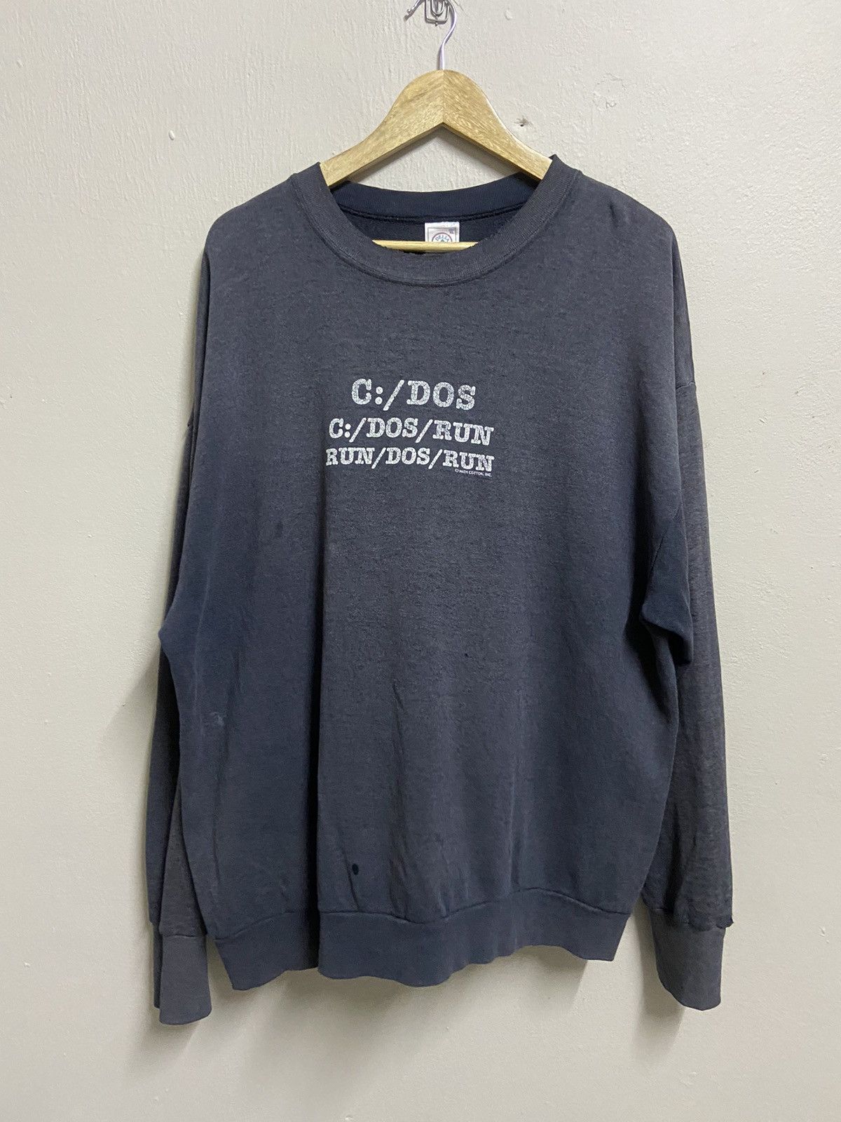 Vintage Vintage Computer C:/DOS Run Humor Funny Black Crewneck Size US XL / EU 56 / 4 - 1 Thumbnail