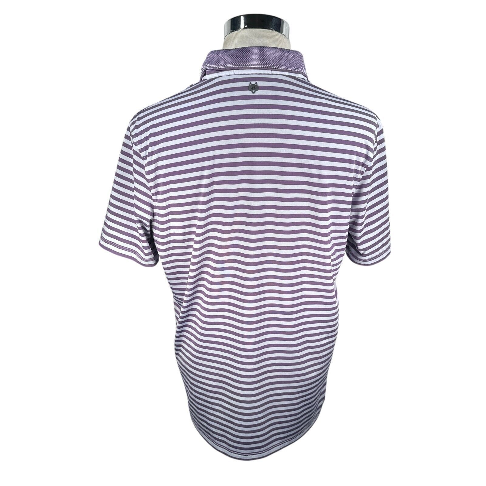 Grenson Greyson Polo Shirt Mens Medium Purple Gray Striped Blue Golf Size US M / EU 48-50 / 2 - 5 Thumbnail