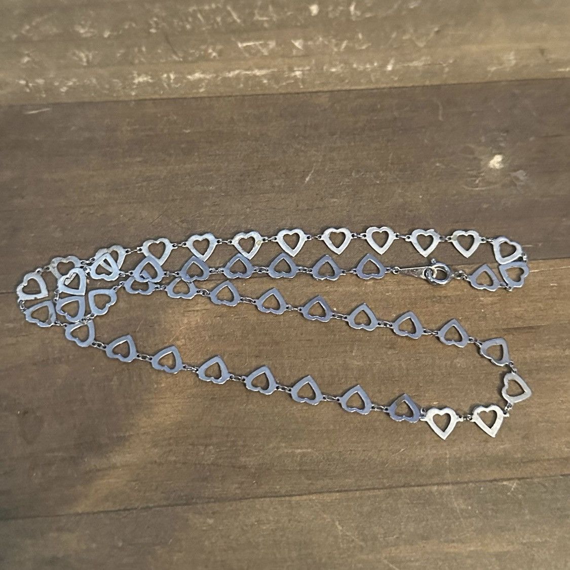 Vintage Vintage silver tone heart link necklace Size ONE SIZE - 3 Thumbnail