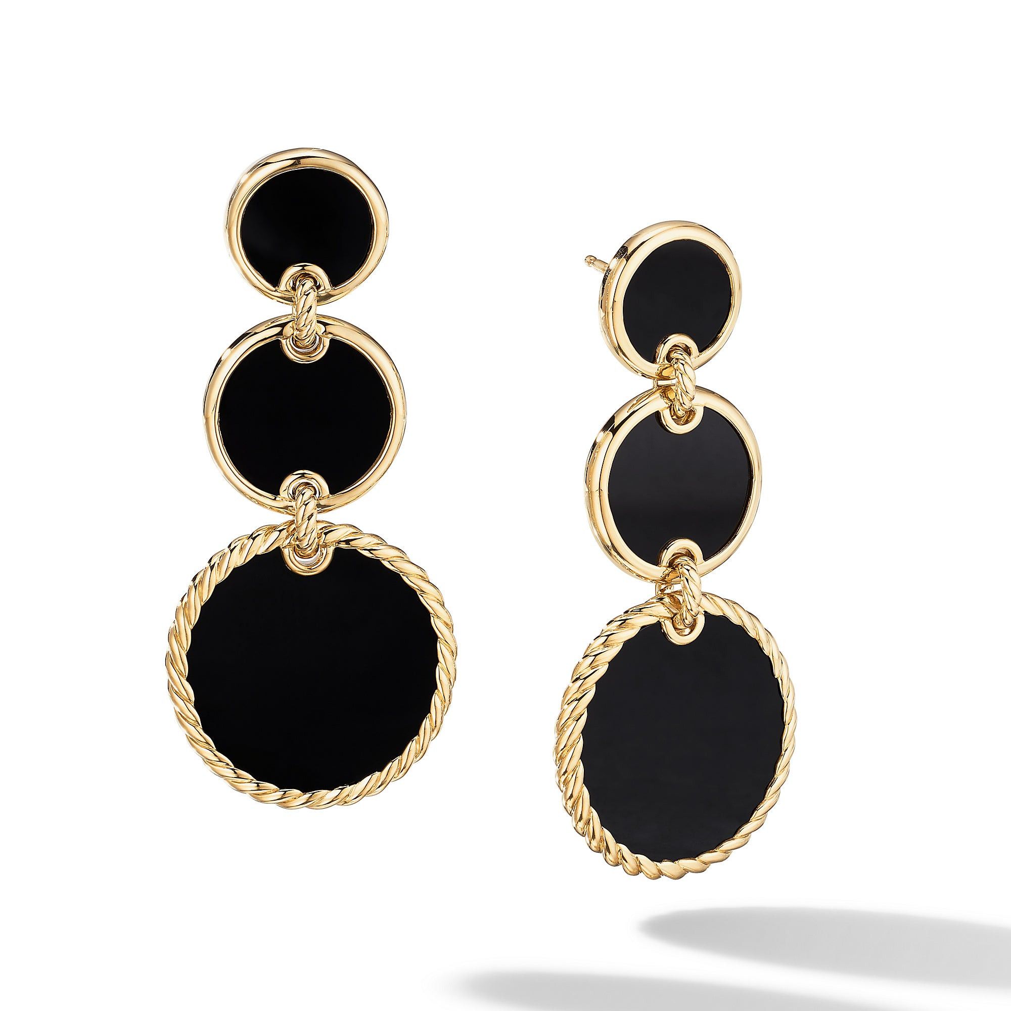 David Yurman o1w1db10325 Earrings in 18K Gold with Black Onyx & 48mm Size ONE SIZE - 1 Thumbnail